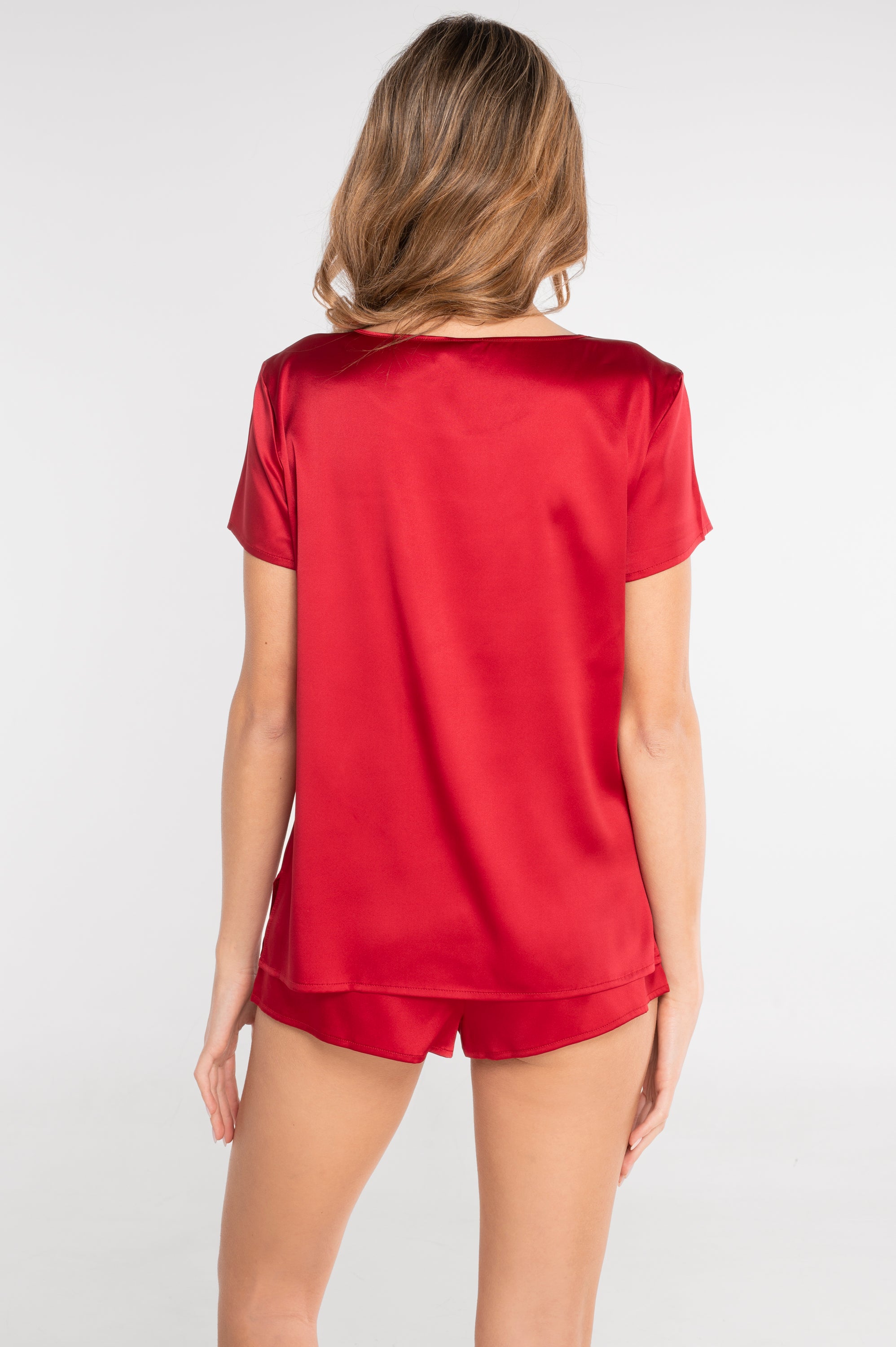 Top en soie stretch à manches courtes 10308