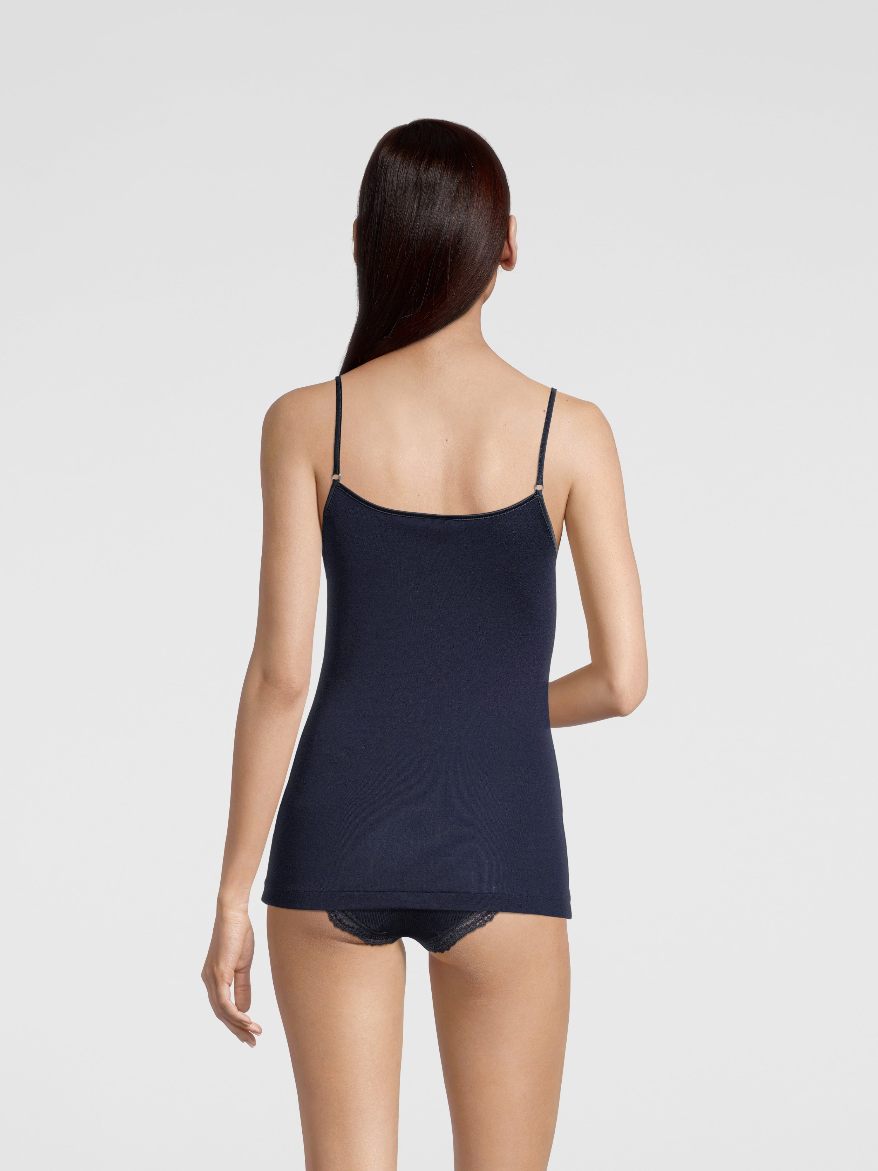 Top Filoscozia Spaghetti avec Bordure en Satin 16124