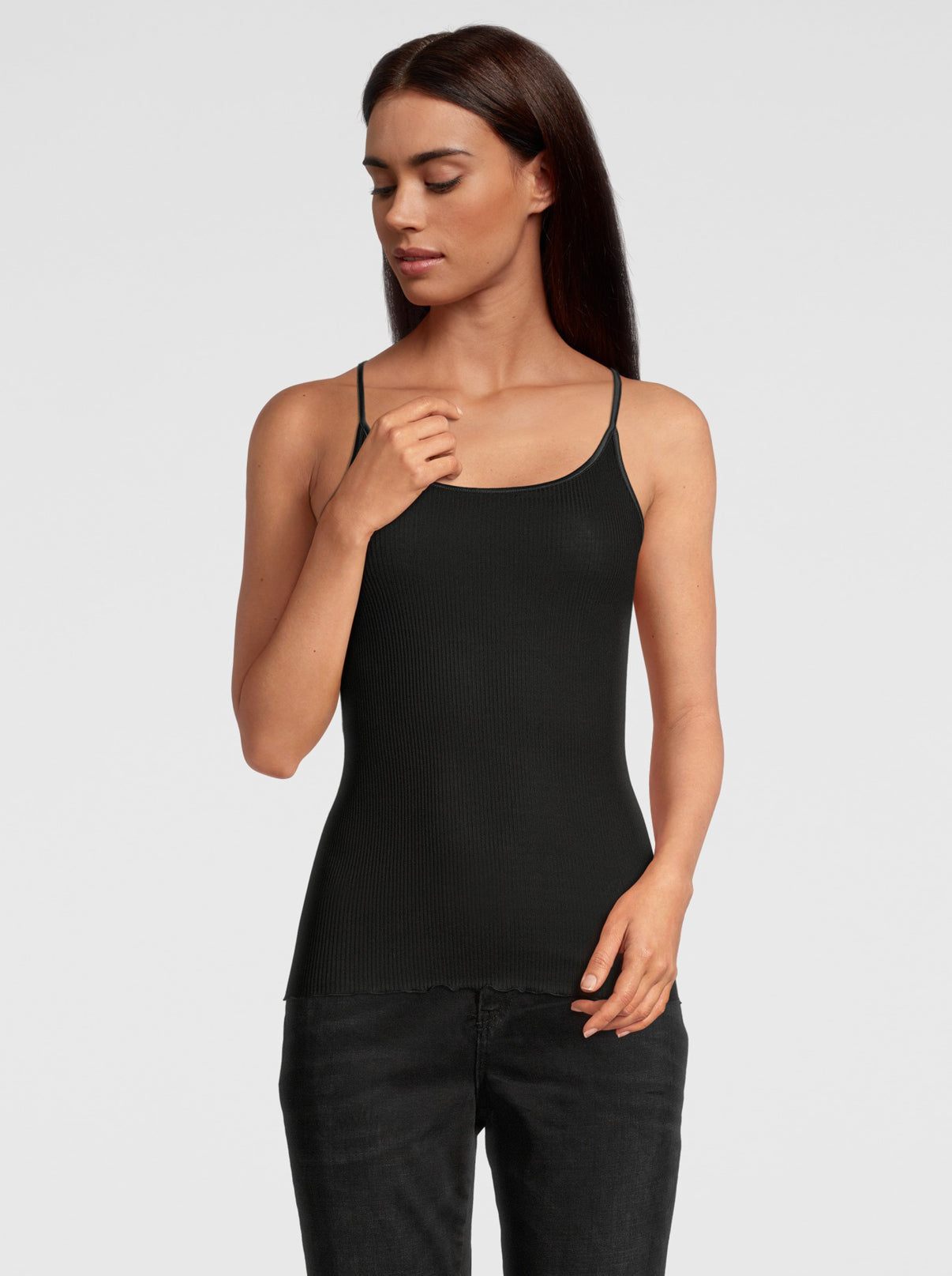 Filoscozia® Spaghetti Top with Satin Edging 3109 - Oscalito