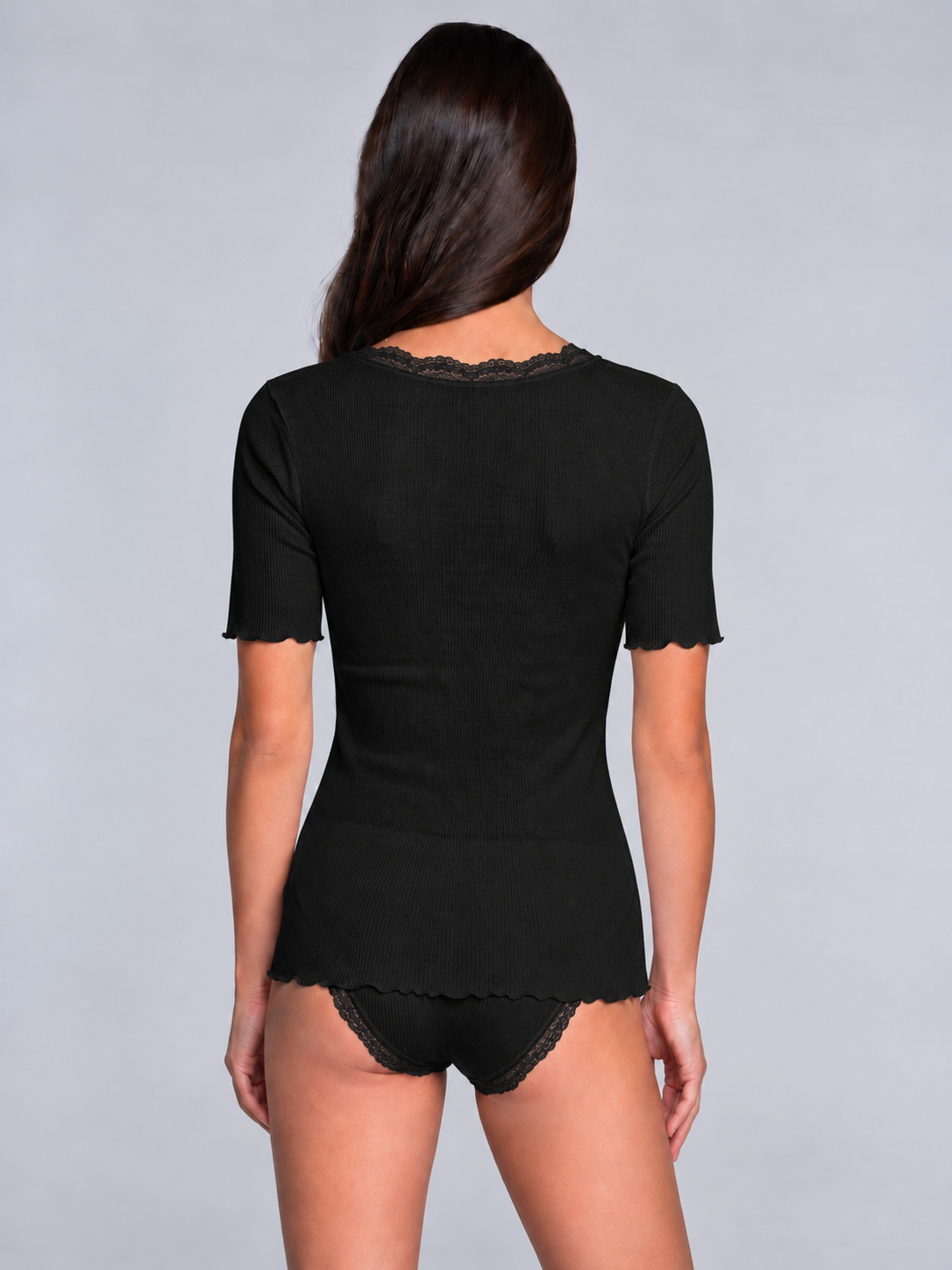 Filoscozia T-shirt with Leavers Lace 3164