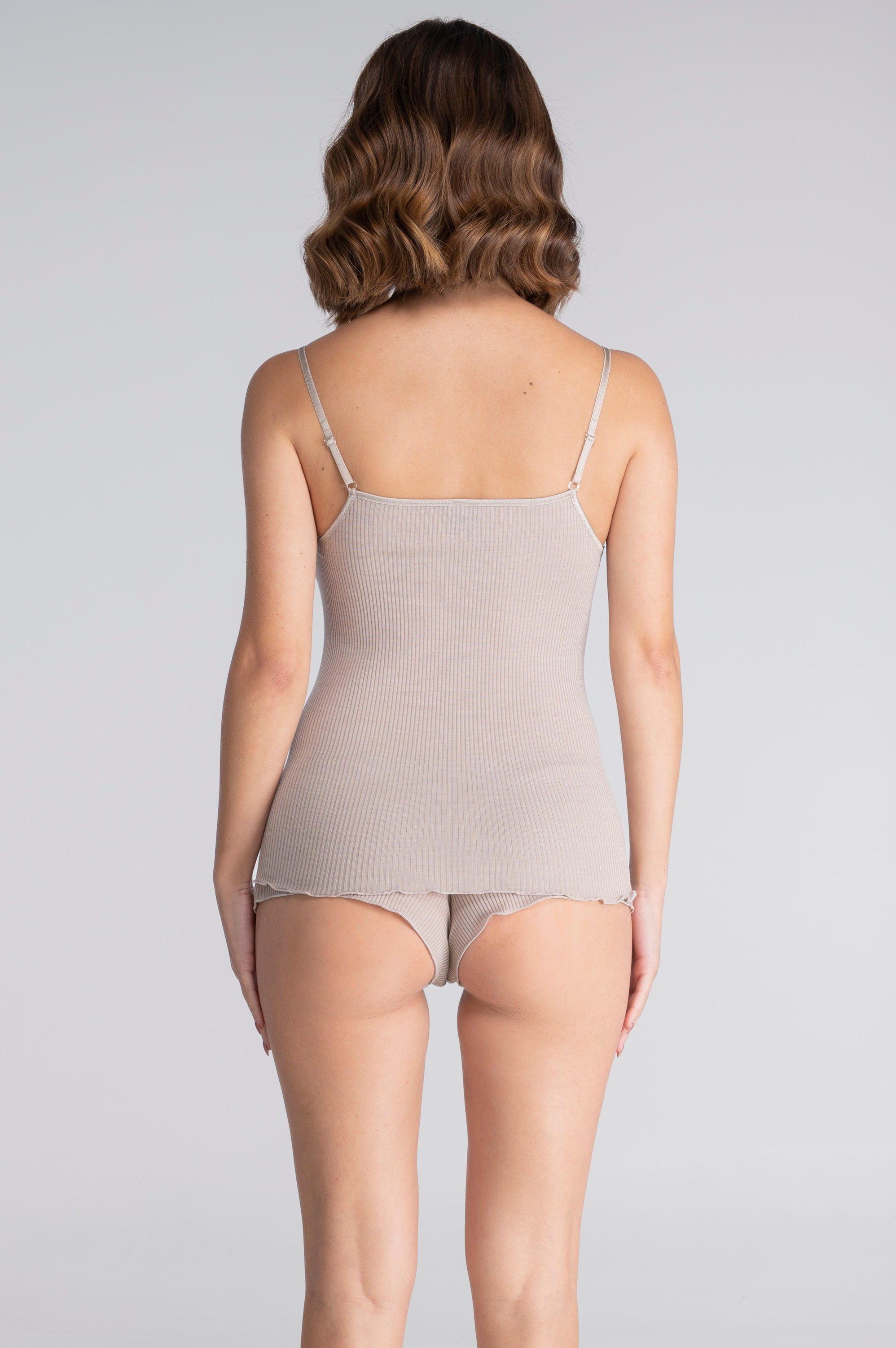 Débardeur en laine et soie avec dentelle Leavers 3408