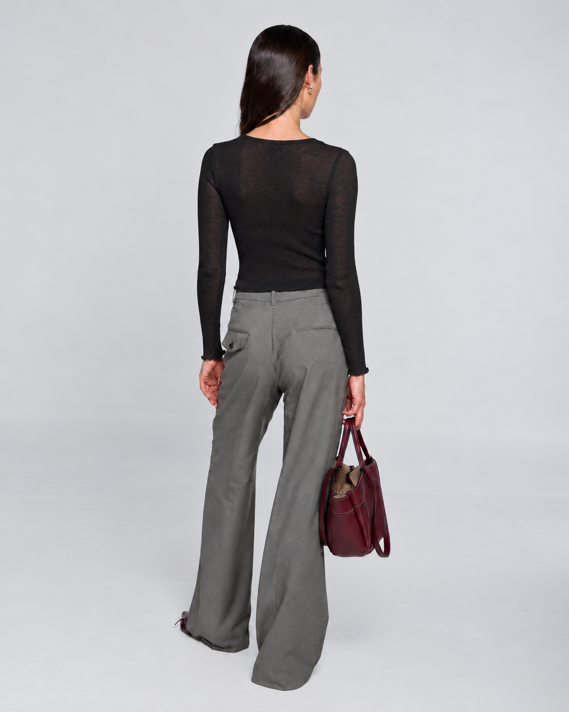 Round Neck Longsleeves Shirt in wool and Silk 3426