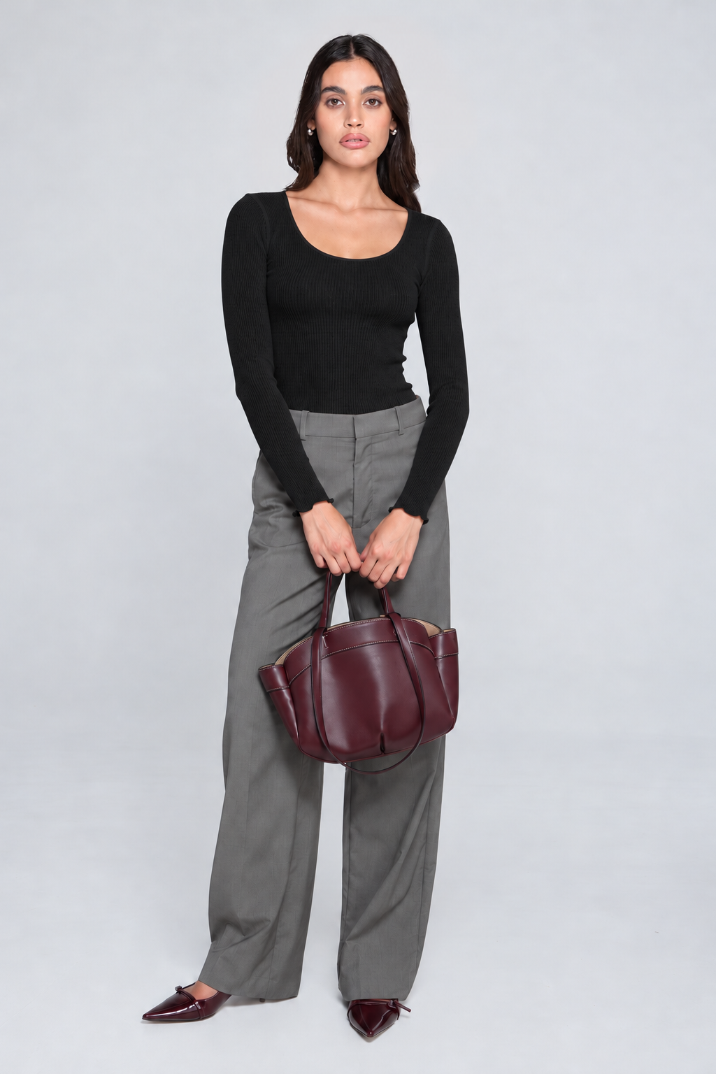Round Neck Longsleeves Shirt in wool and Silk 3426