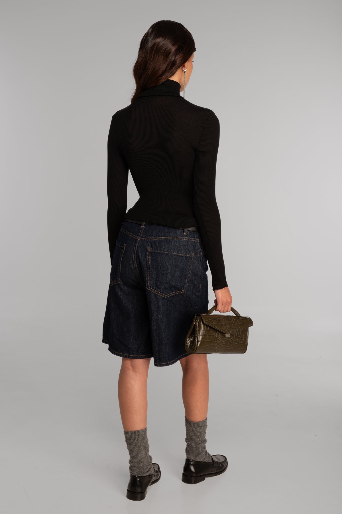 Pull à col roulé en laine et soie 3438