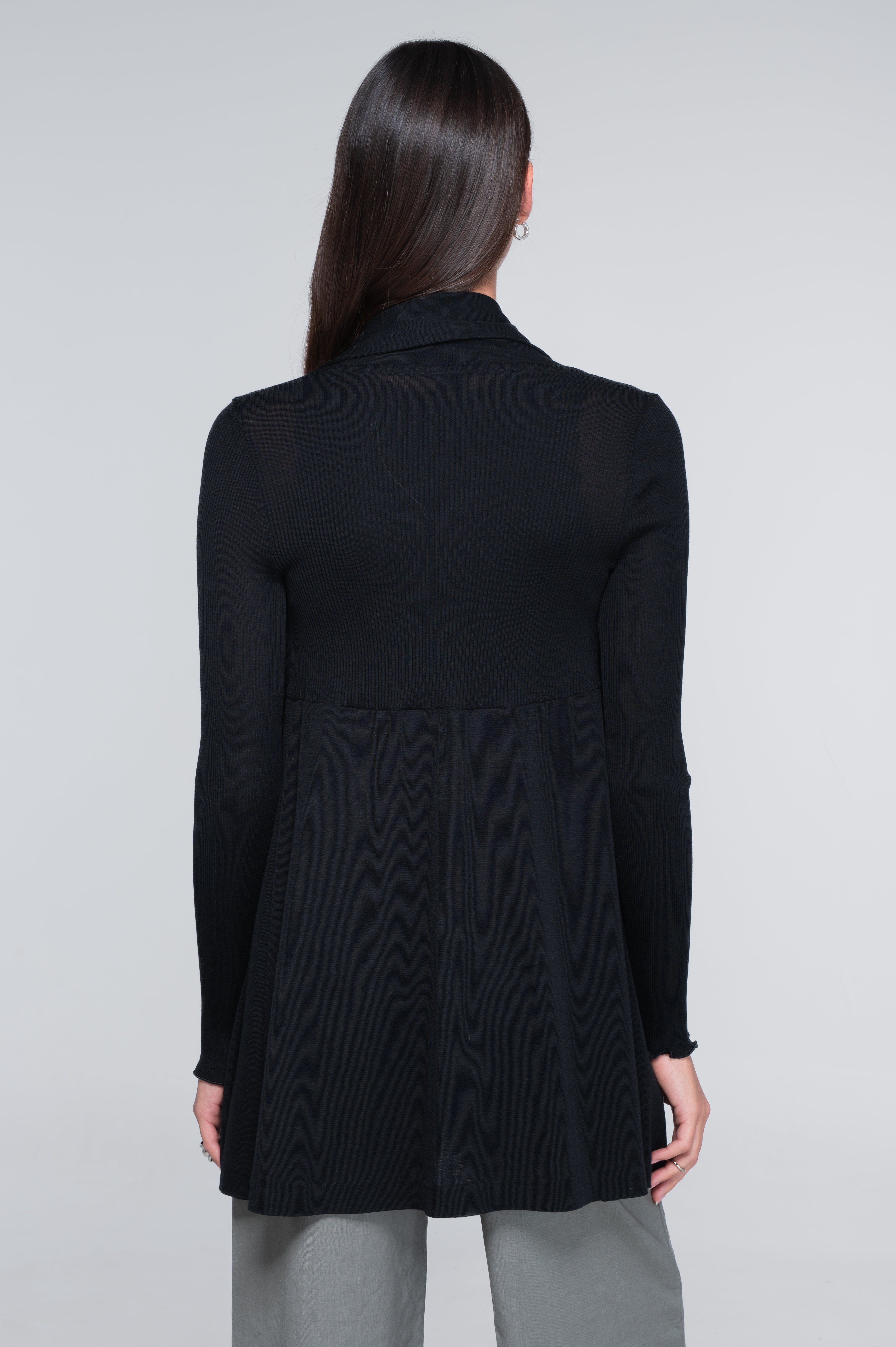 Wool and silk long sleeves cardigan 3463