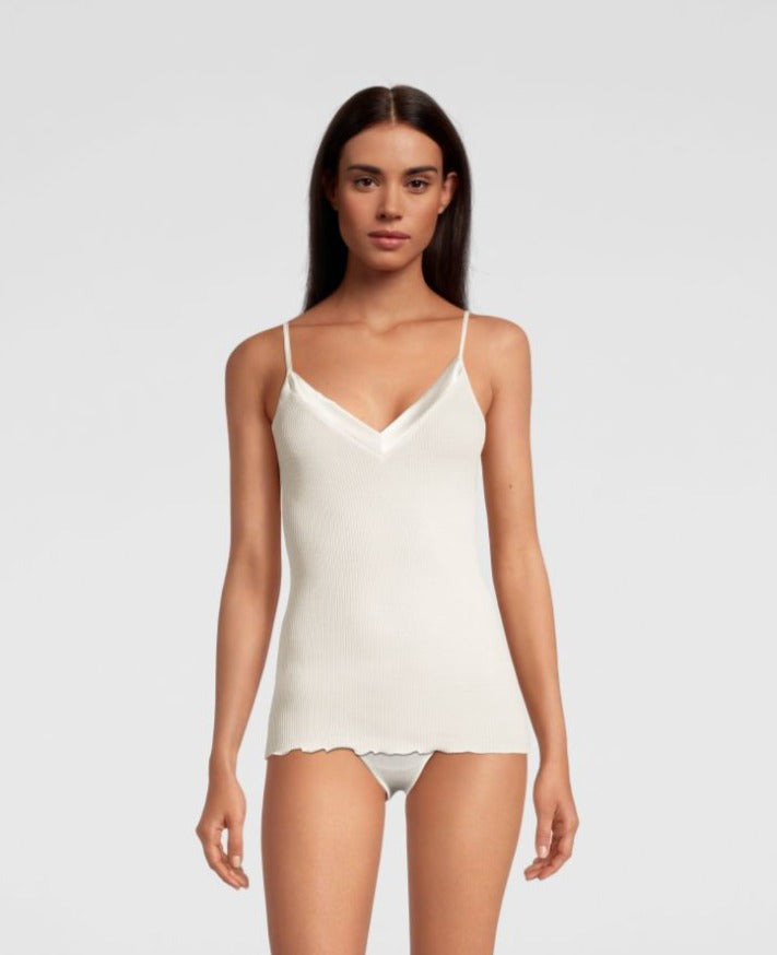 Elegance Satin Wool and Silk V neck camisole 4245 - Oscalito