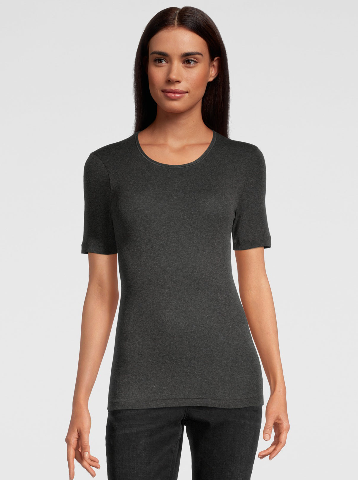 Dark grey T-shirt made of pure Egyptian Makò cotton
