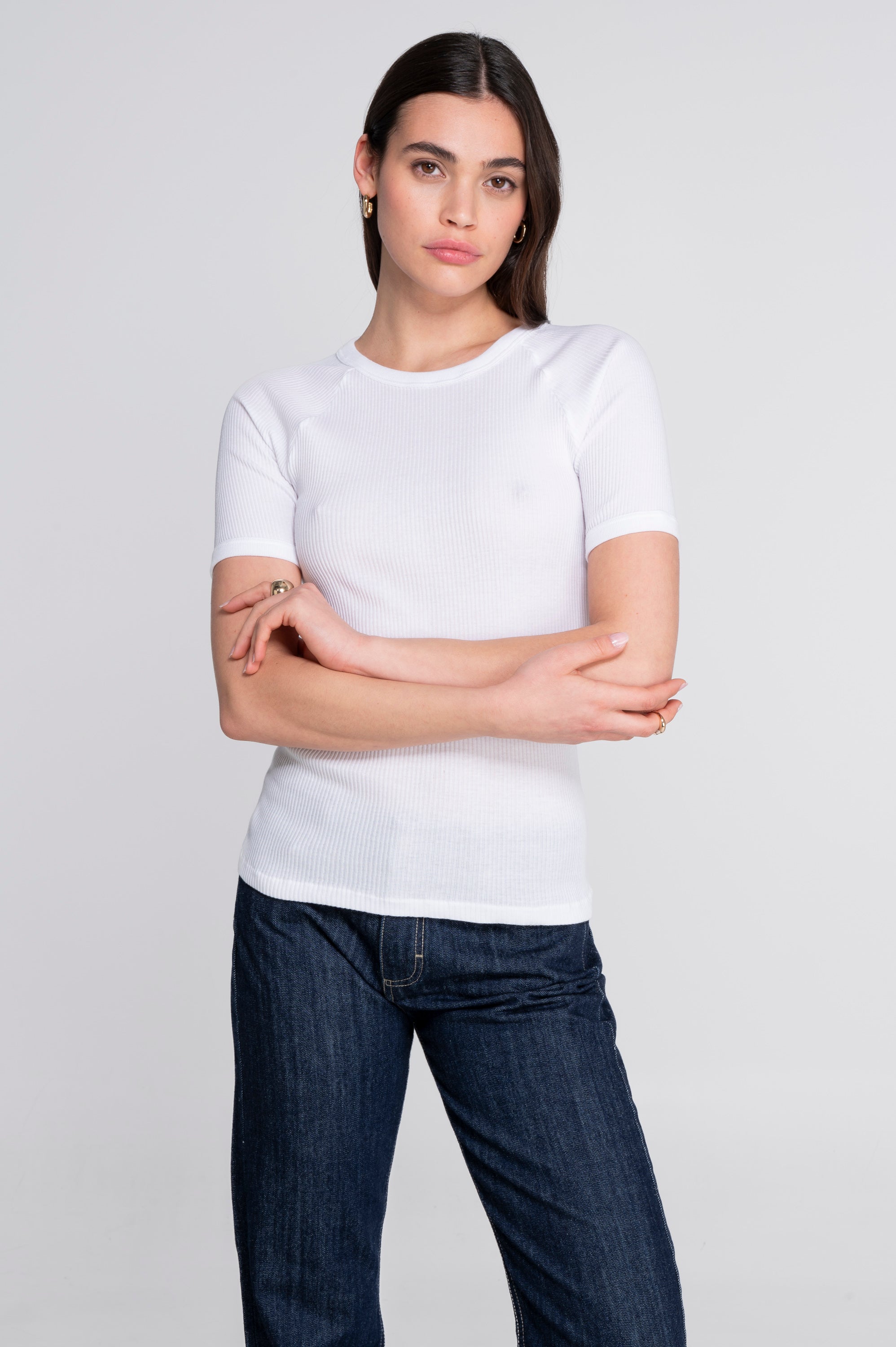 Cotton round neck T-shirt 7163