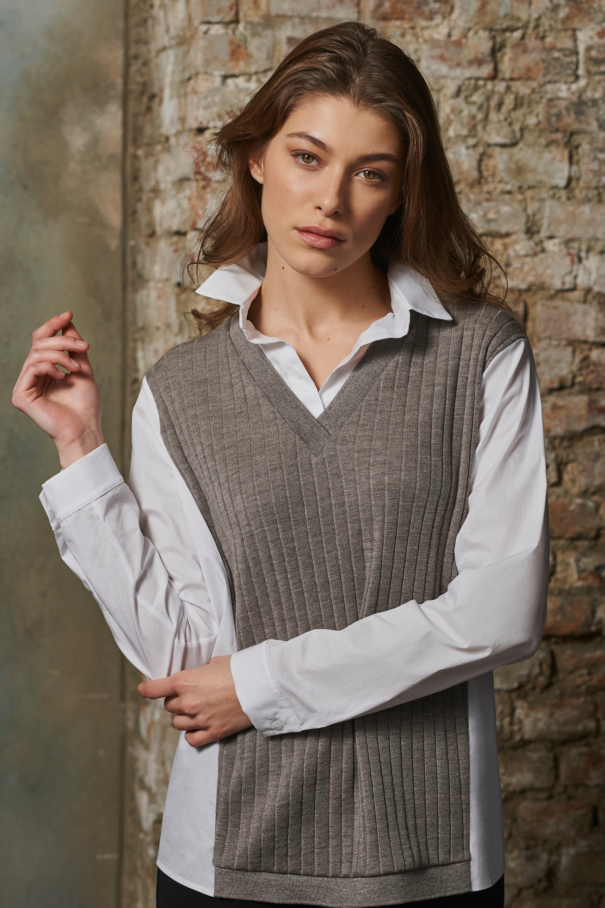 Longsleeves Shirt Woman Wool and Silk 5898 - Oscalito