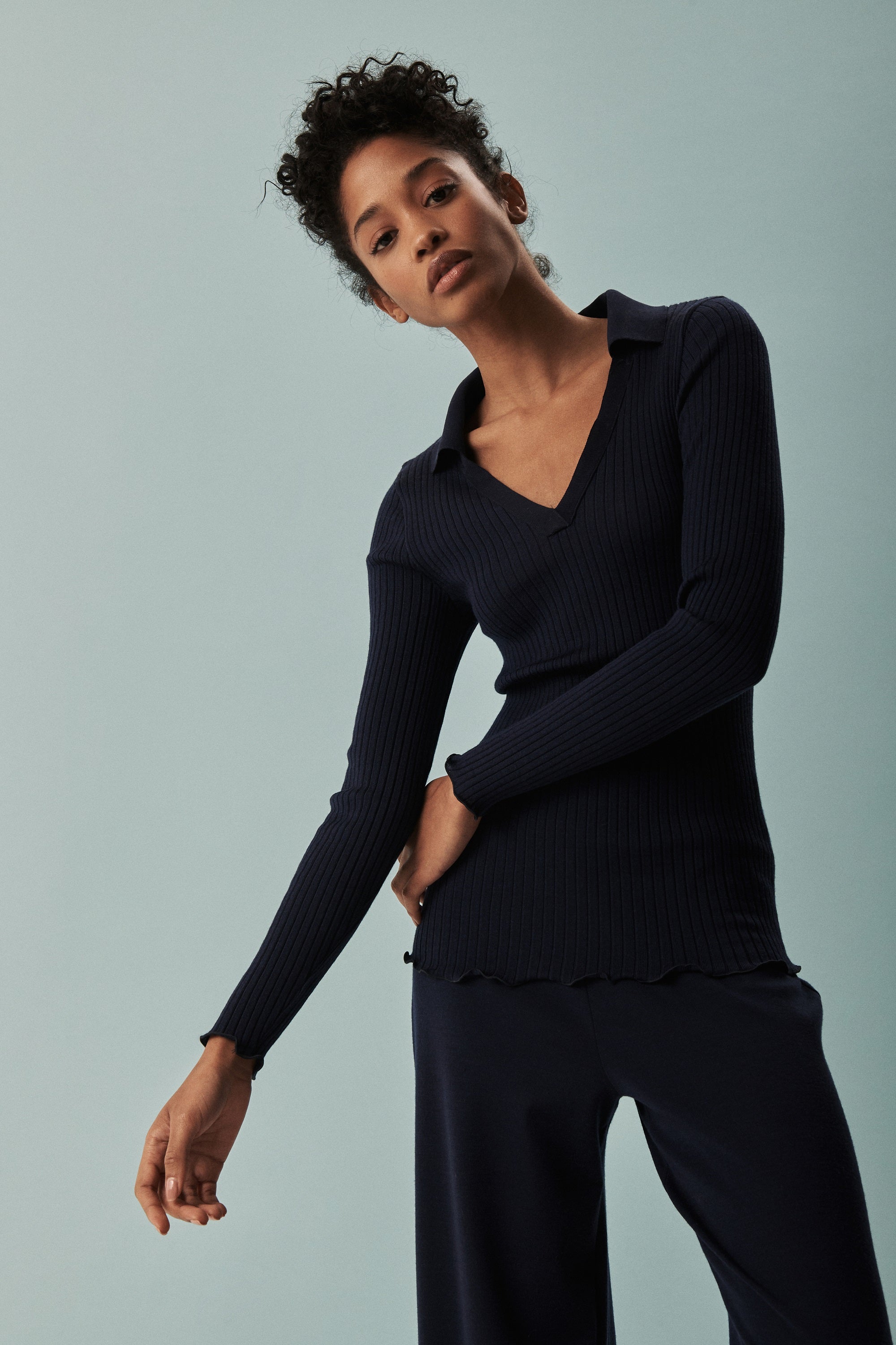 Longsleeves Polo Woman Wooland Silk 6890