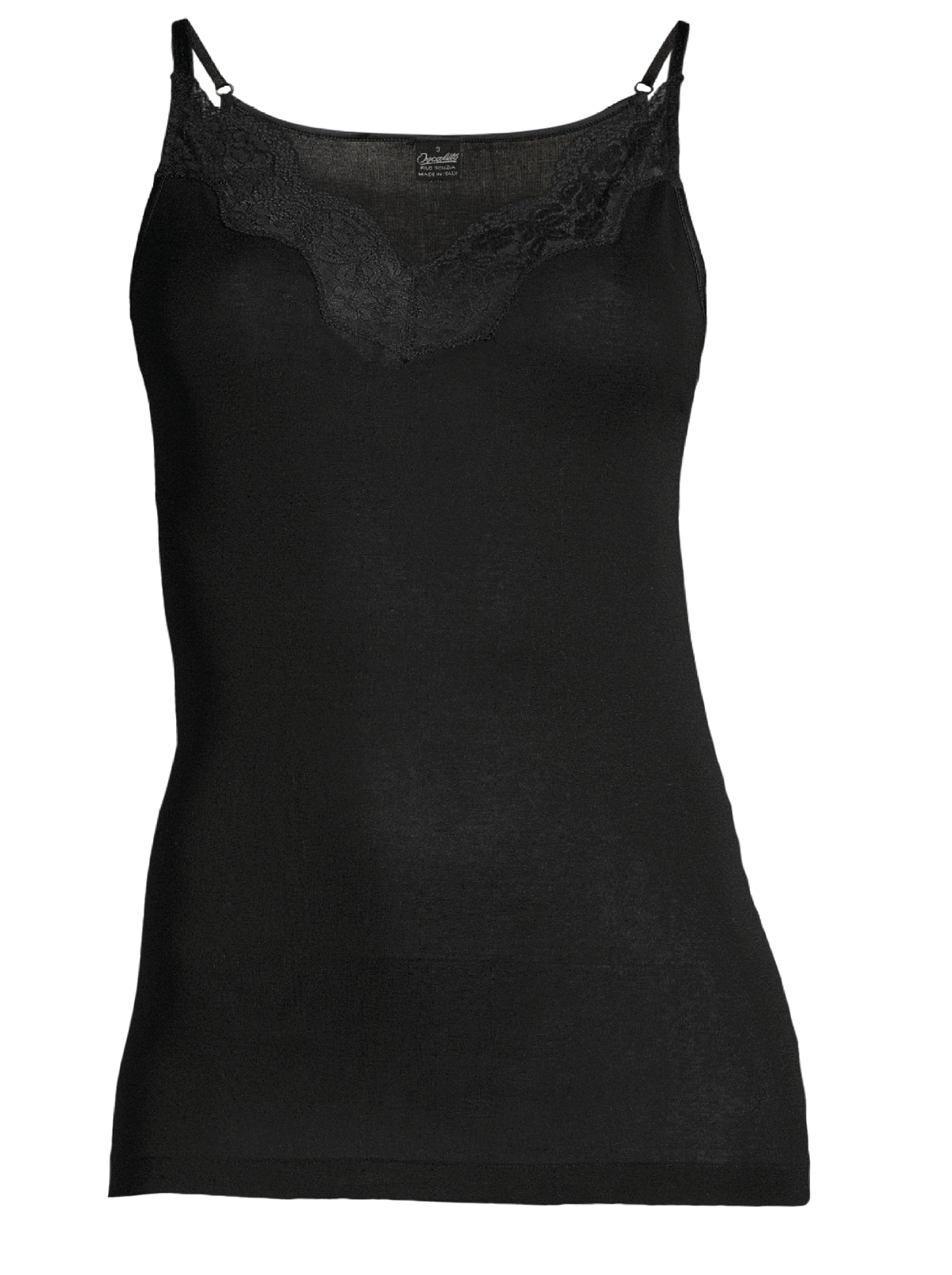 Filoscozia V neck Jaquard Lace Spaghetti Top 7000 - Oscalito