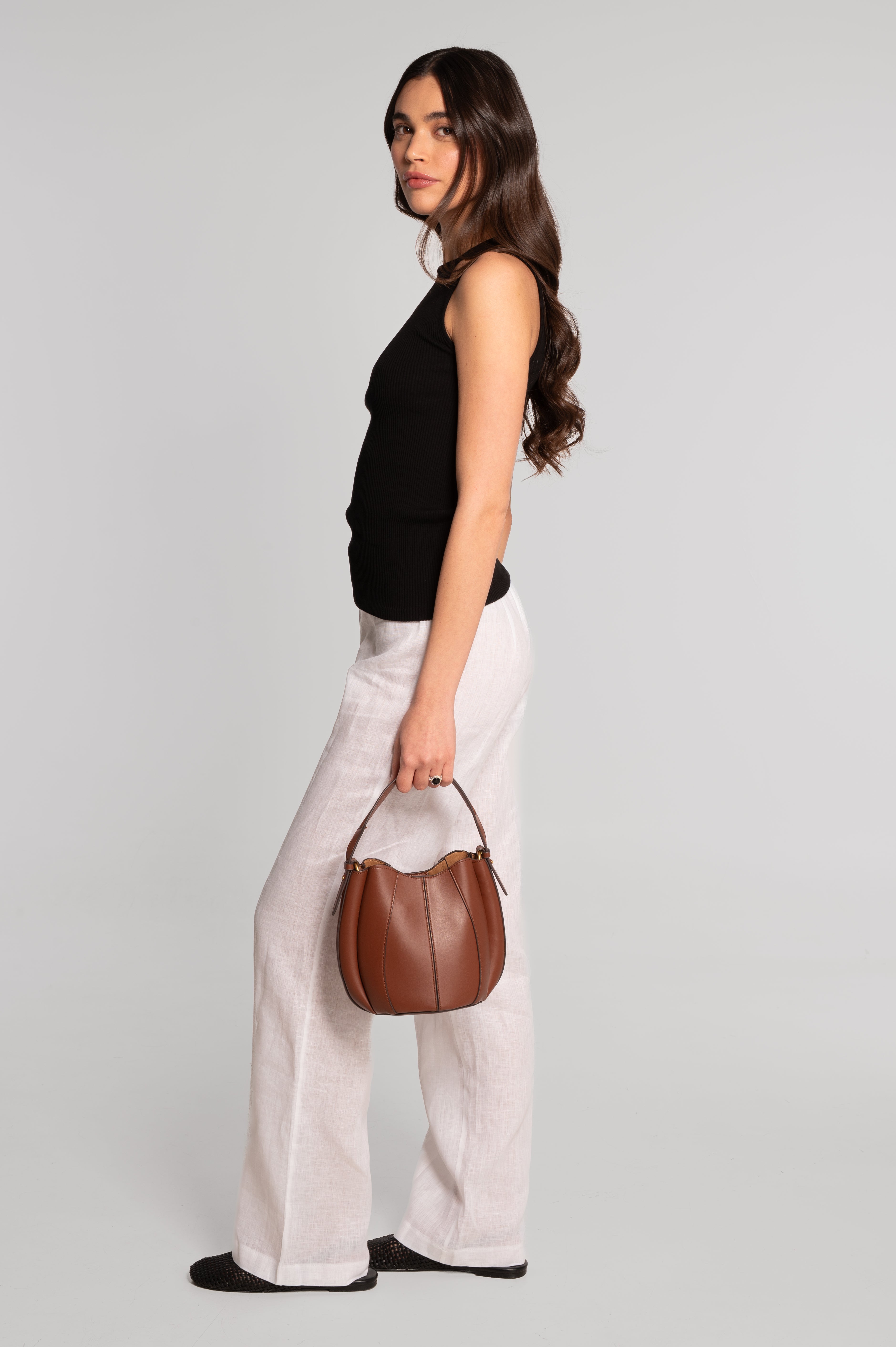 Cotton tank top with shoulder cut-outs 7153