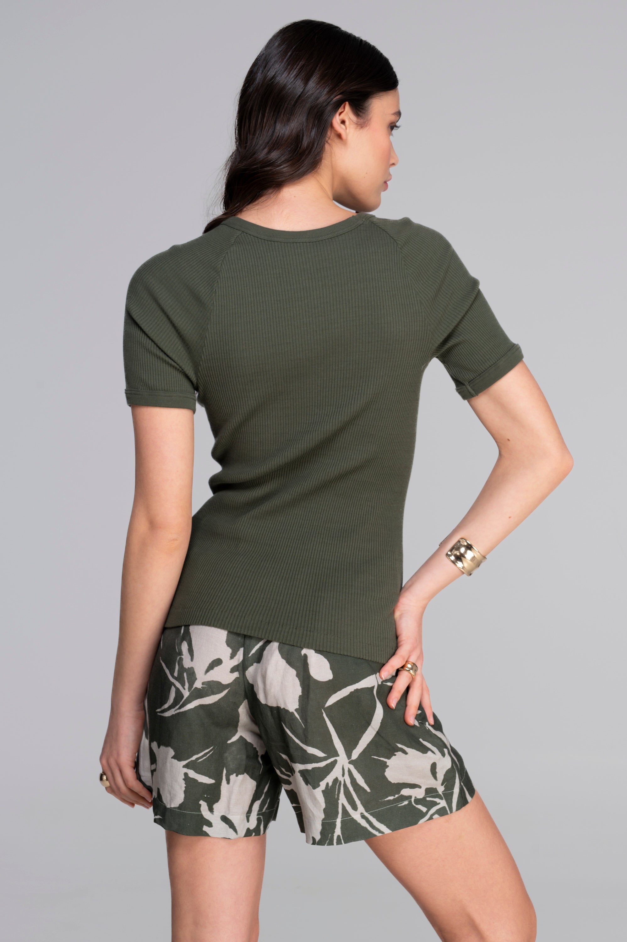 Cotton round neck T-shirt 7163