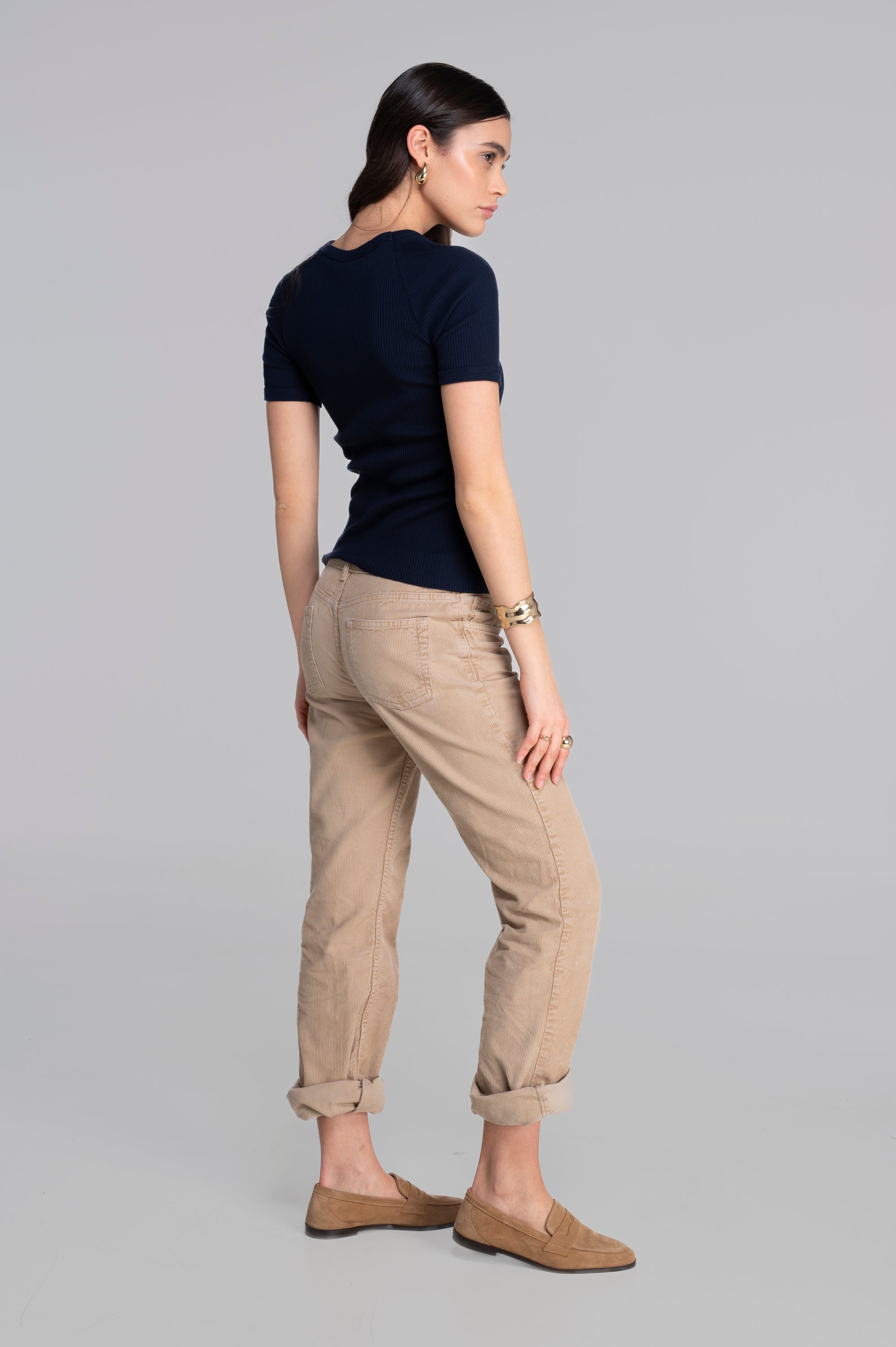 Cotton round neck T-shirt 7163