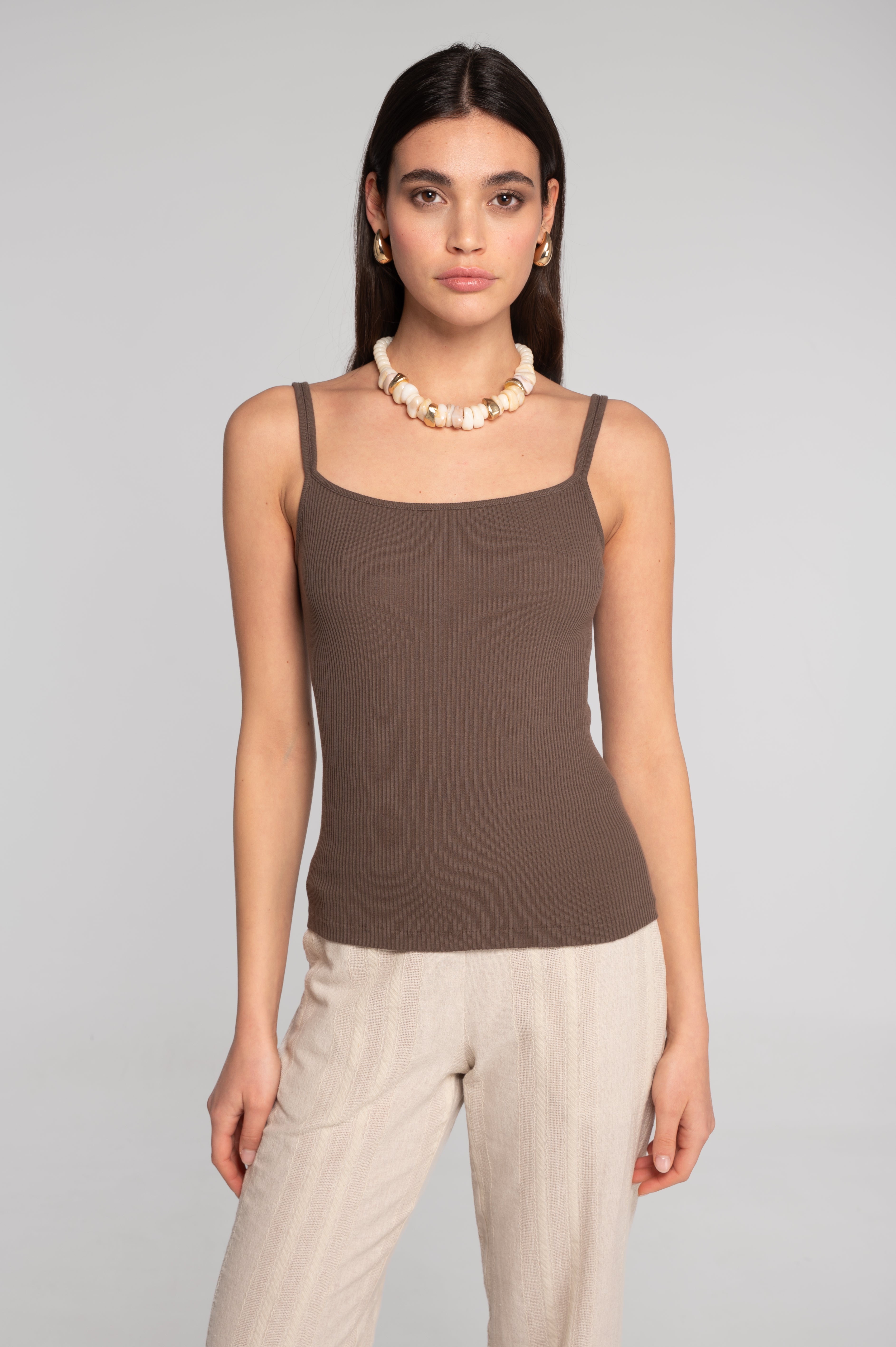 Cotton camisole top with double straps 7170