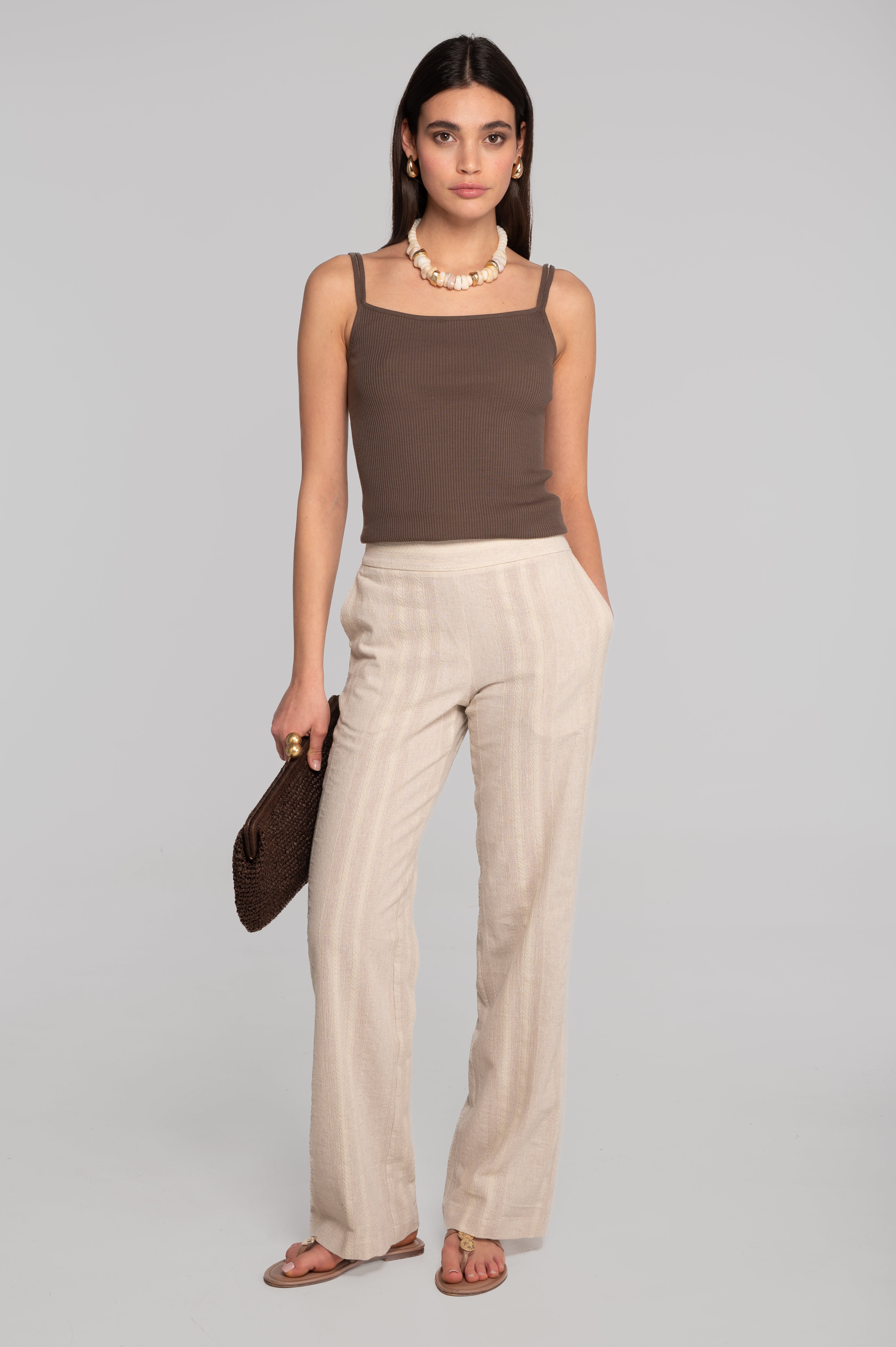 Cotton camisole top with double straps 7170