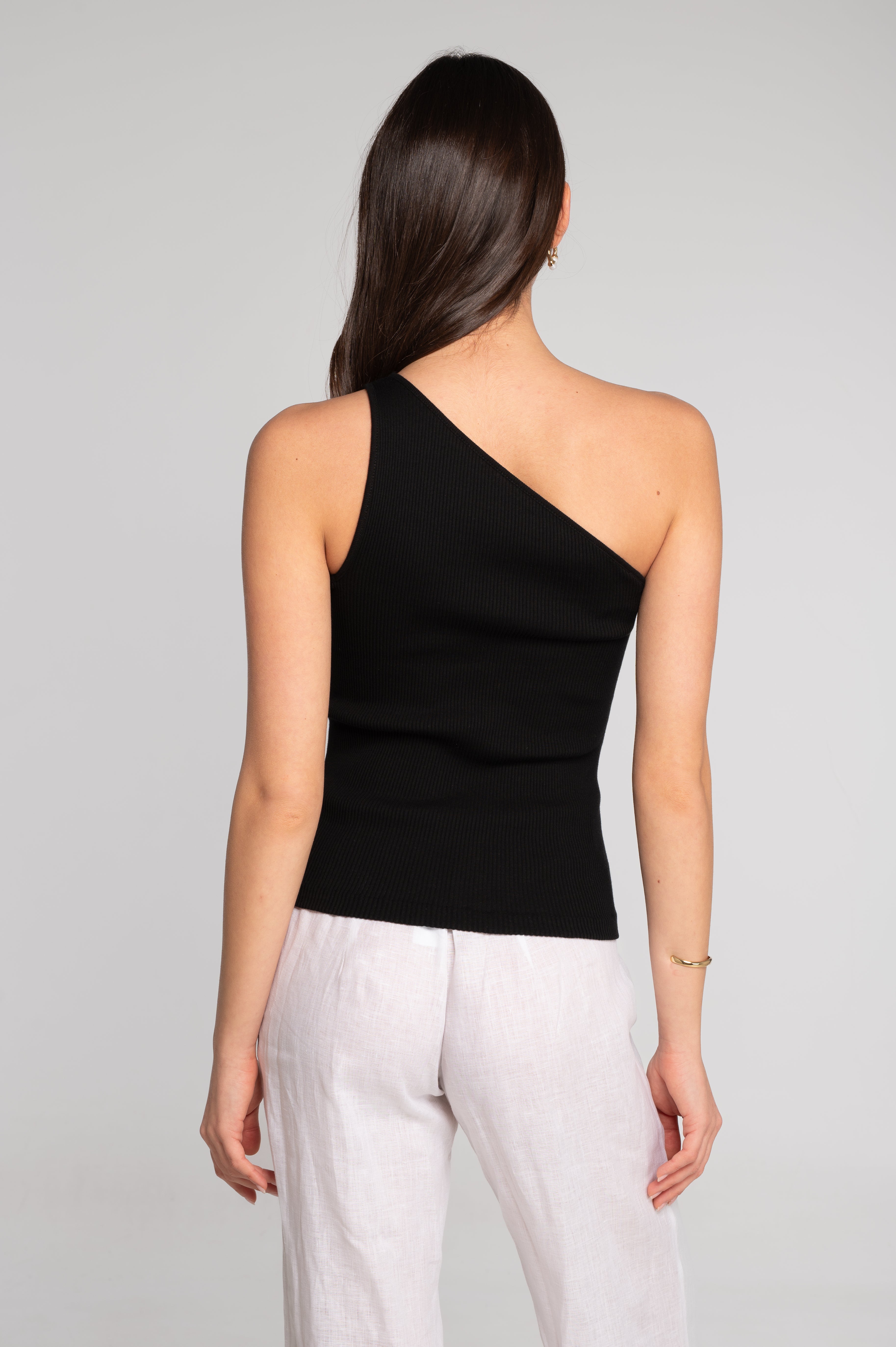 Cotton one-shoulder top 7171