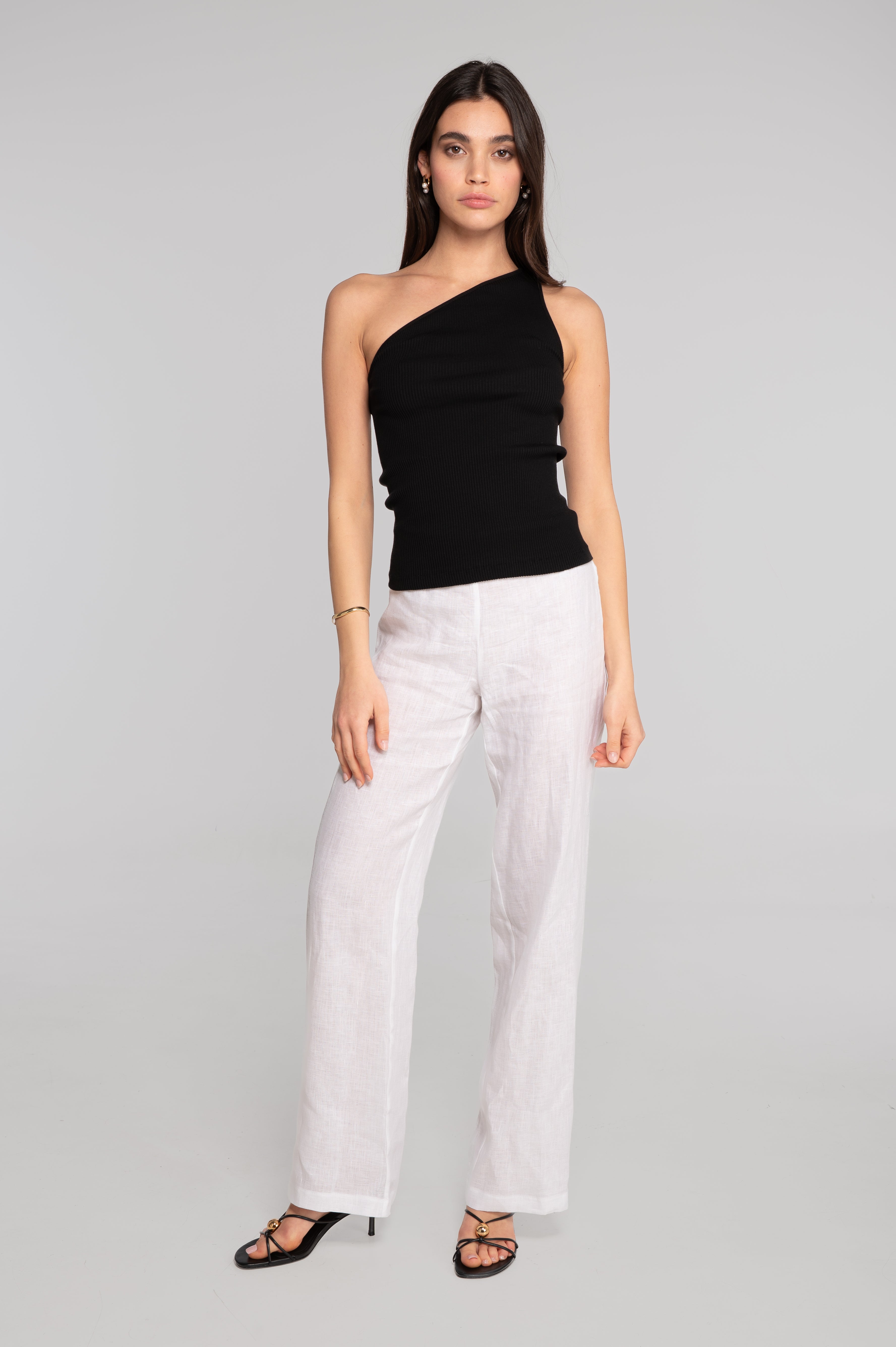 Cotton one-shoulder top 7171