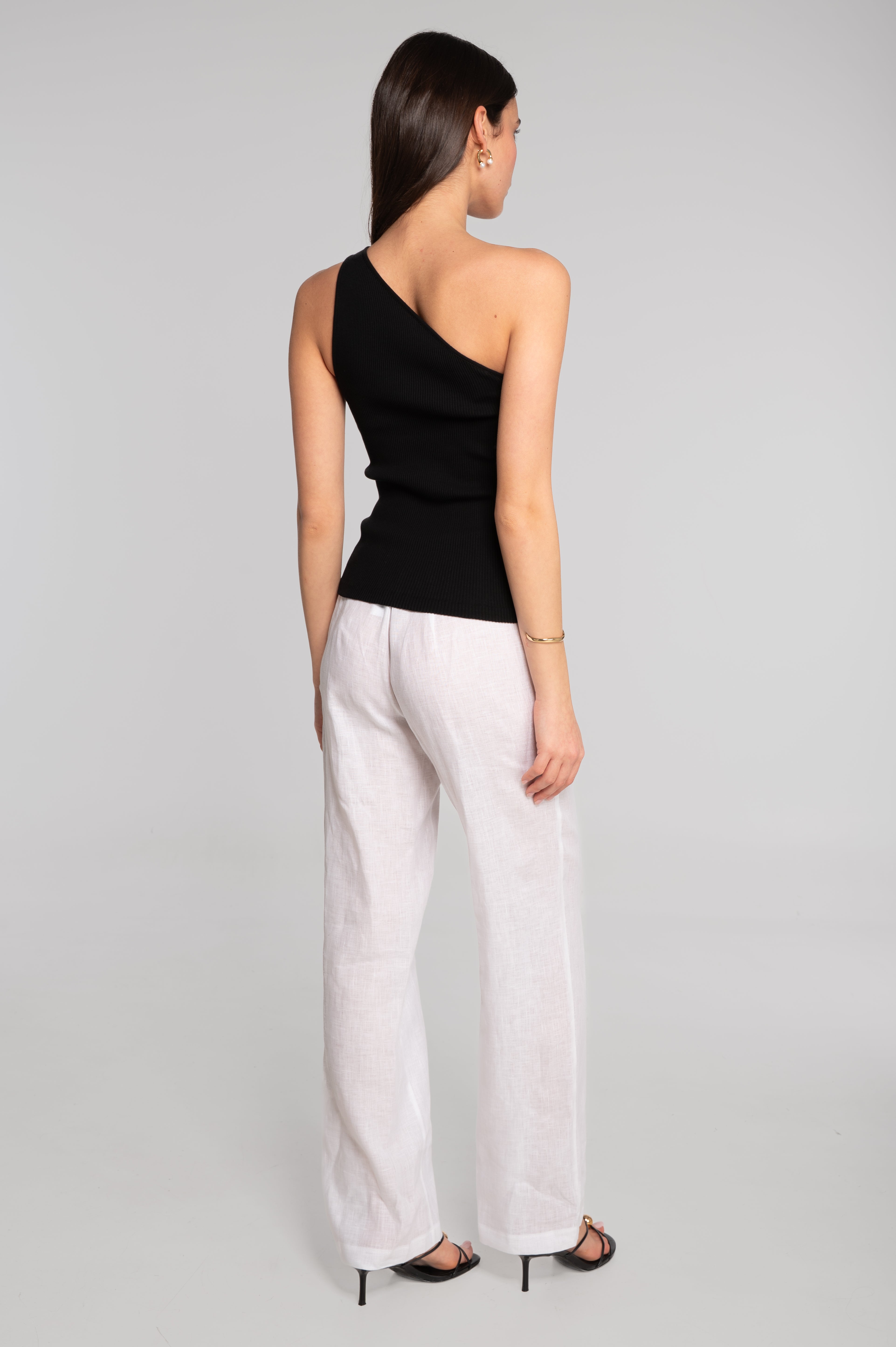 Cotton one-shoulder top 7171