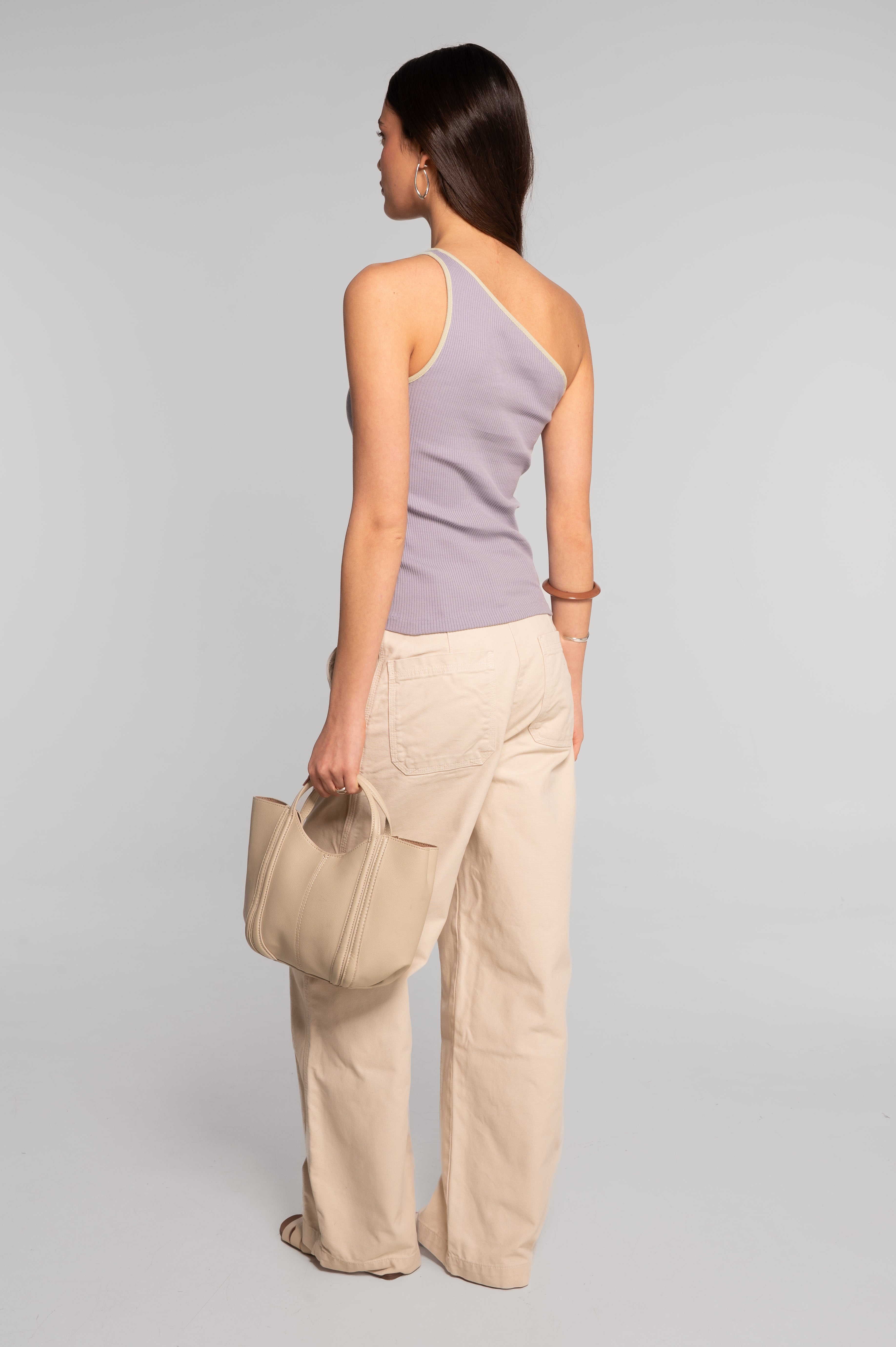 Cotton one-shoulder top 7171