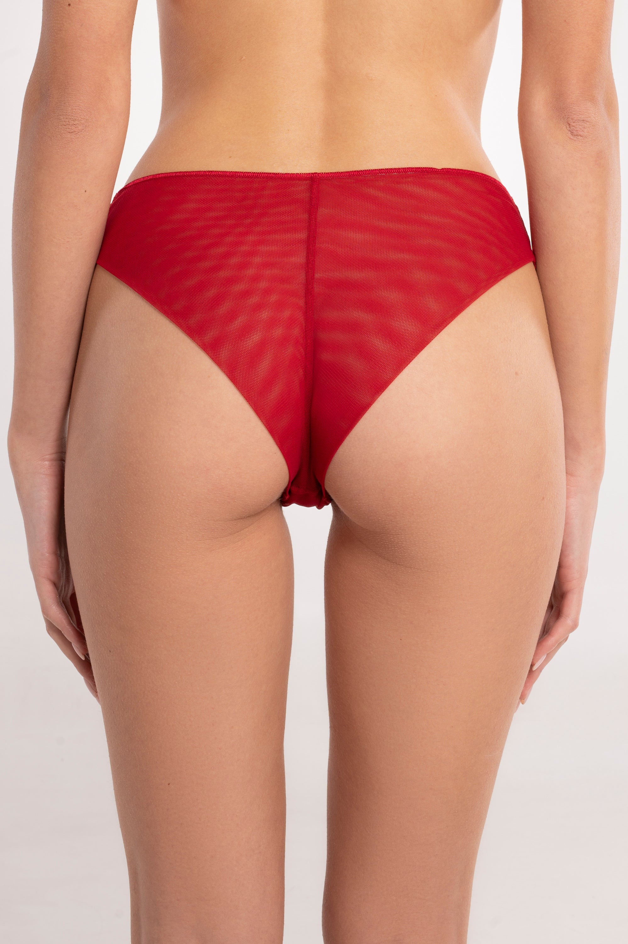 Culottes taille basse en tulle avec dentelle en tulle brodée 7434