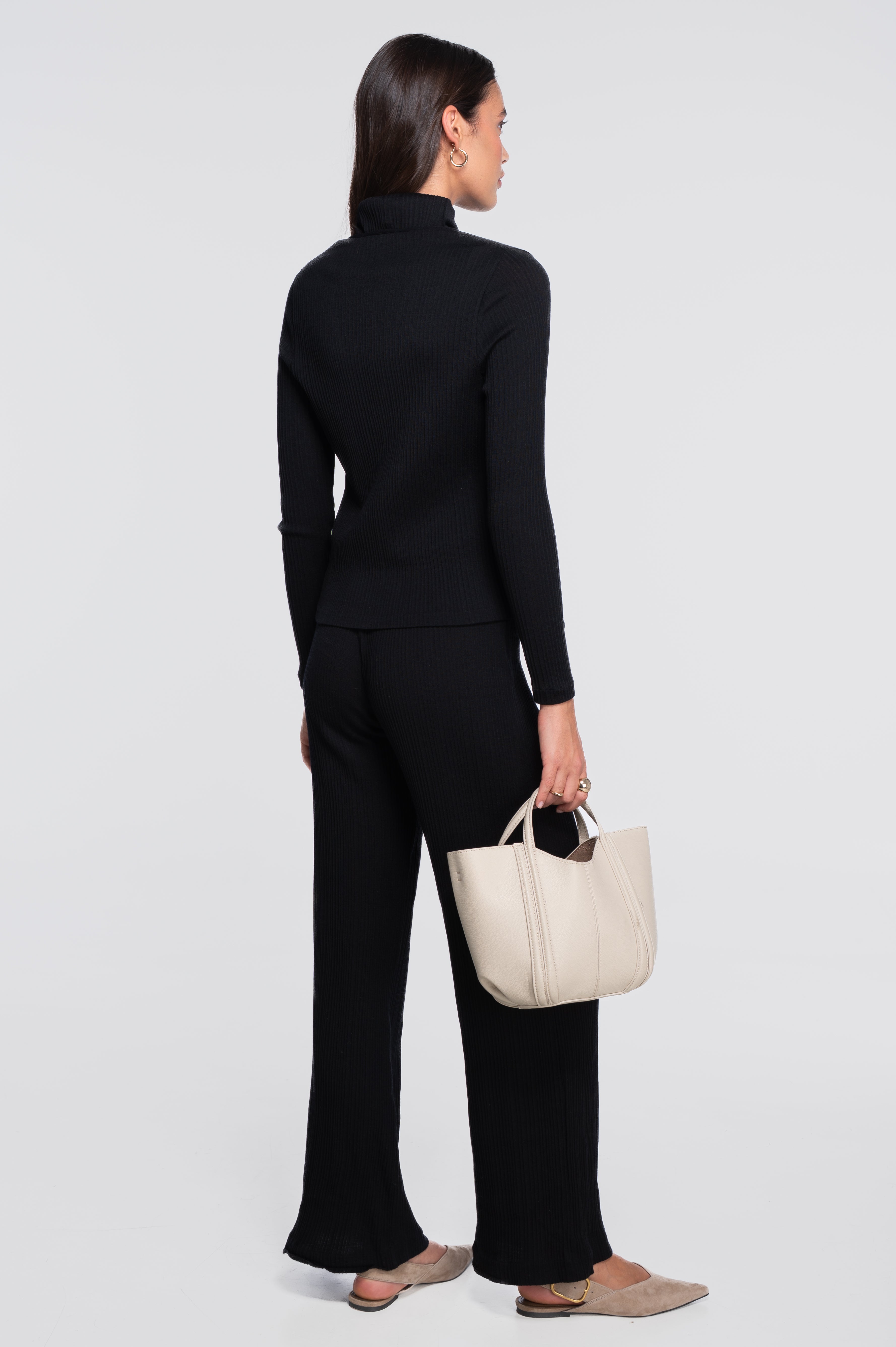 Wool and silk long sleeves cardigan with irregular rib 7464