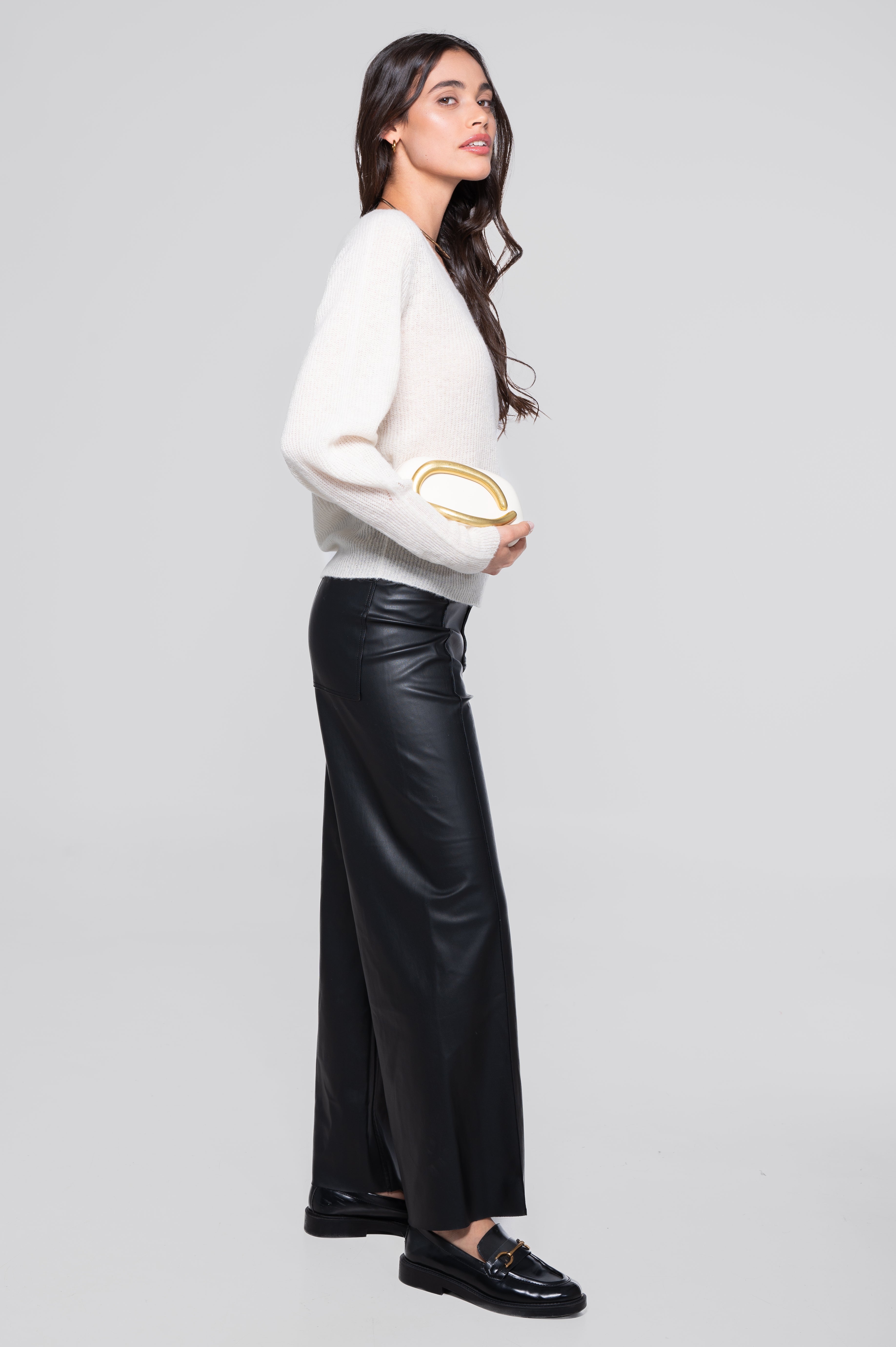 V neck pullover in alpaca 7483