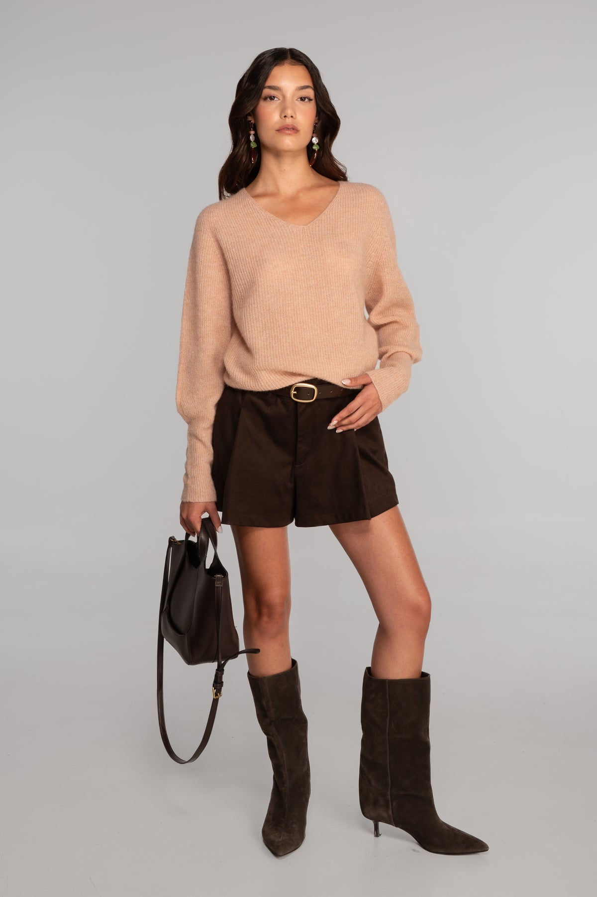 V neck pullover in alpaca 7483