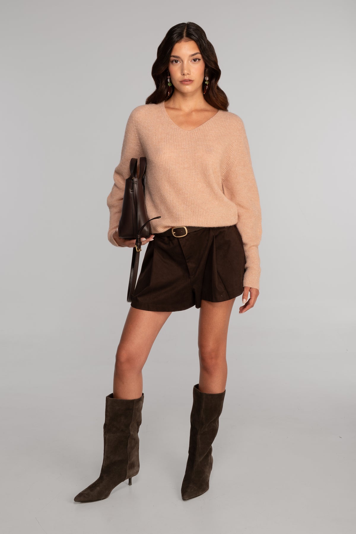 V neck pullover in alpaca 7483