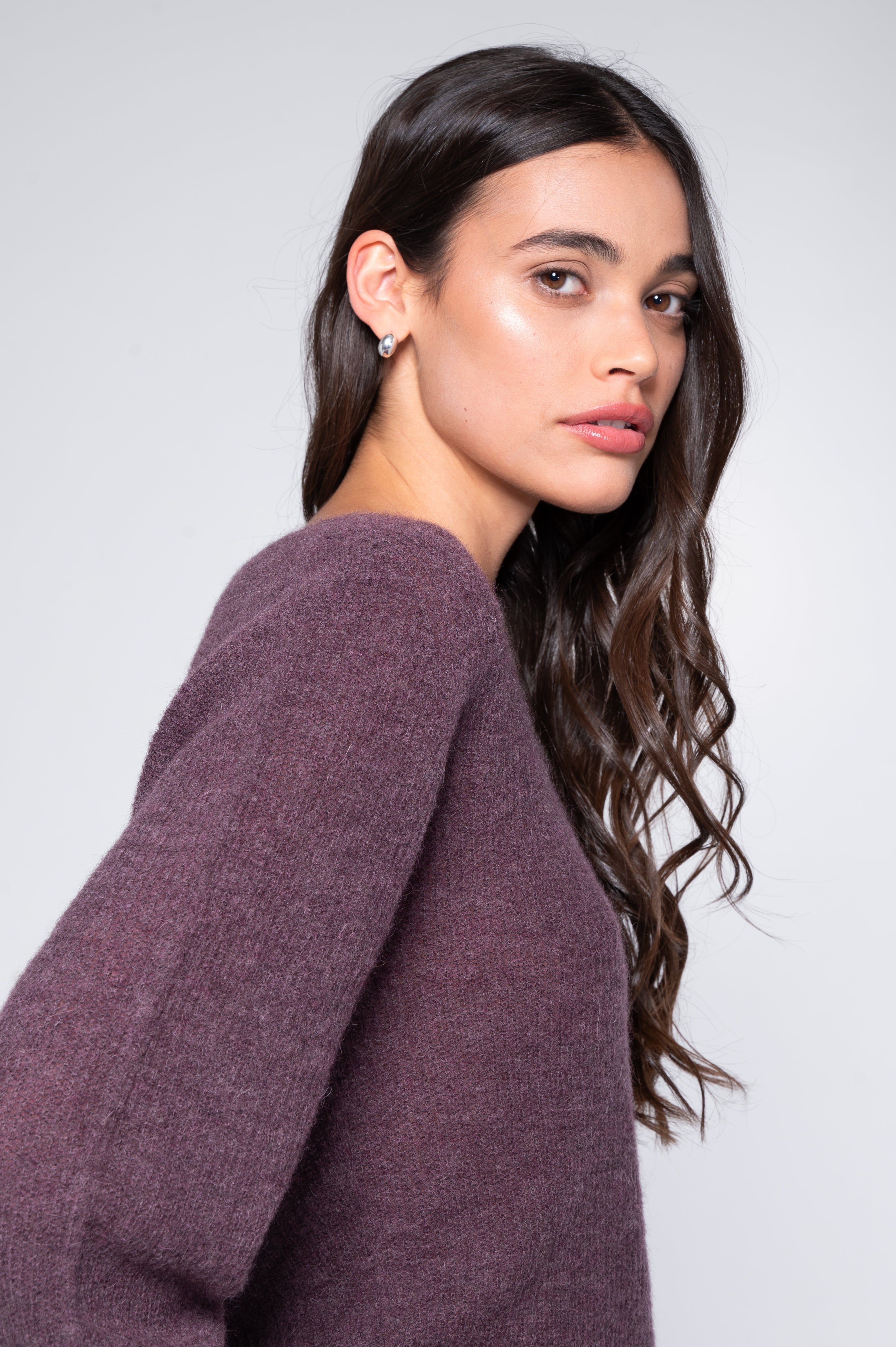 V neck pullover in alpaca 7483