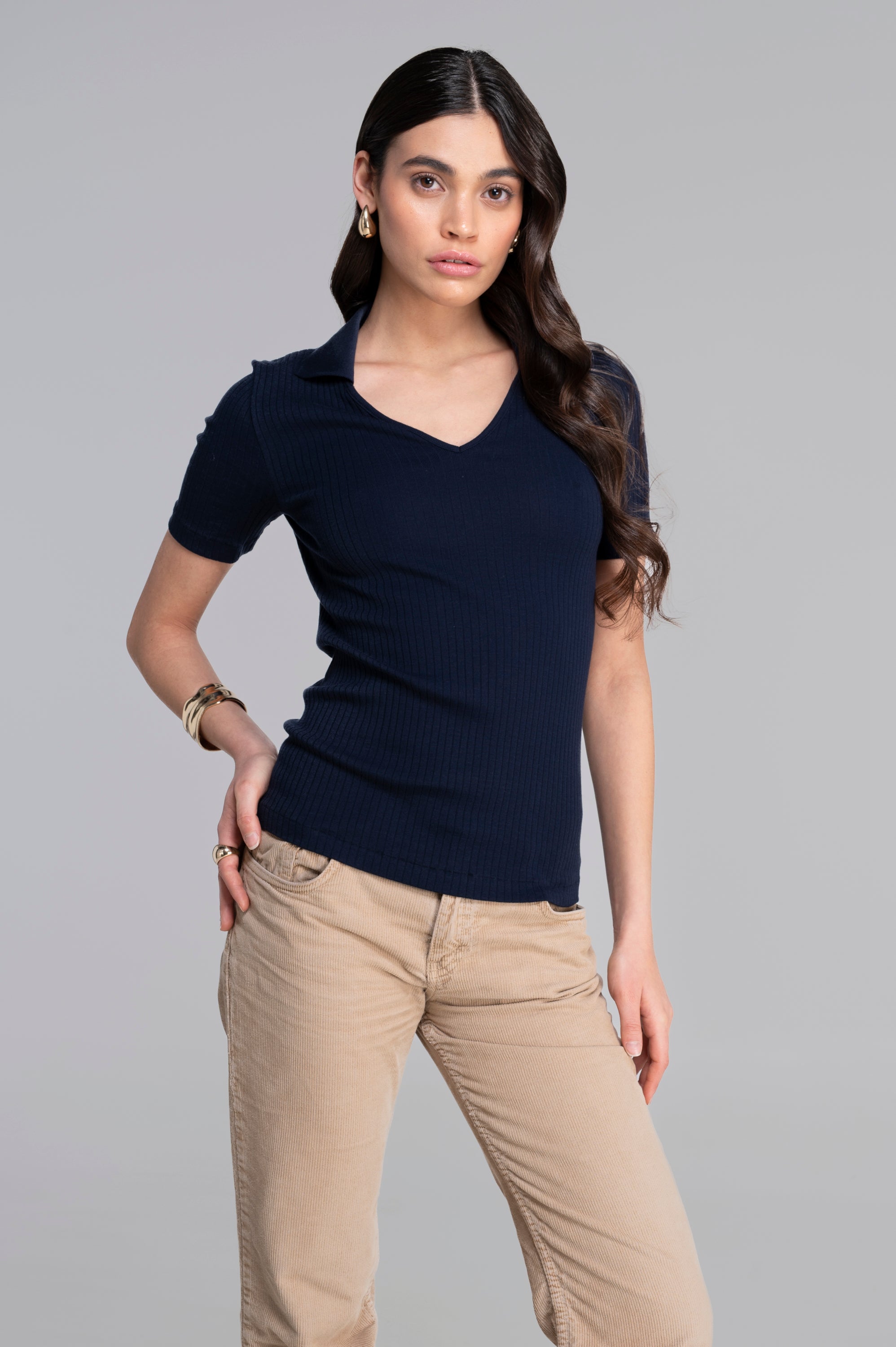Cotton short sleeves polo shirt 7566