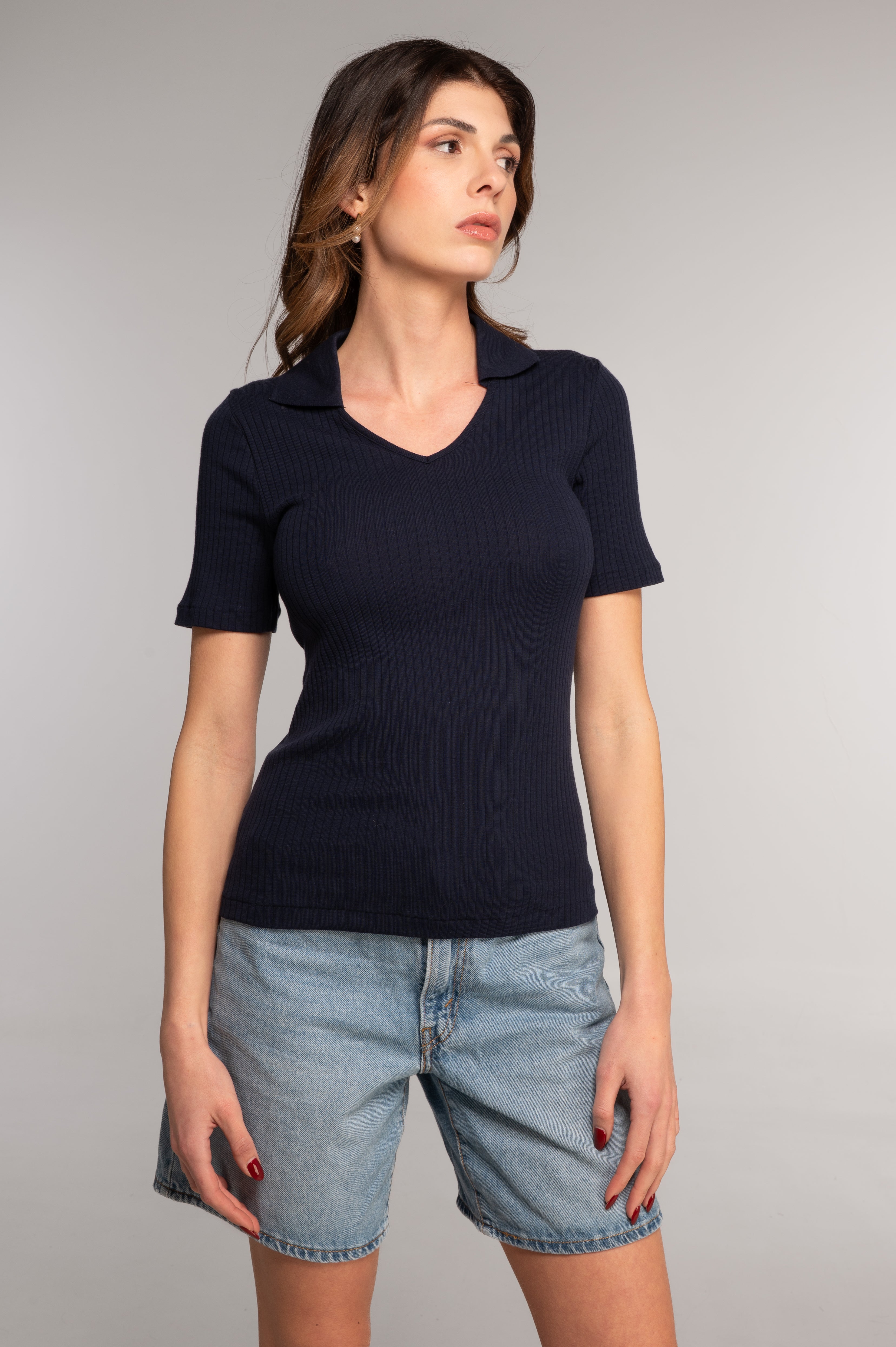 Cotton short sleeves polo shirt 7566