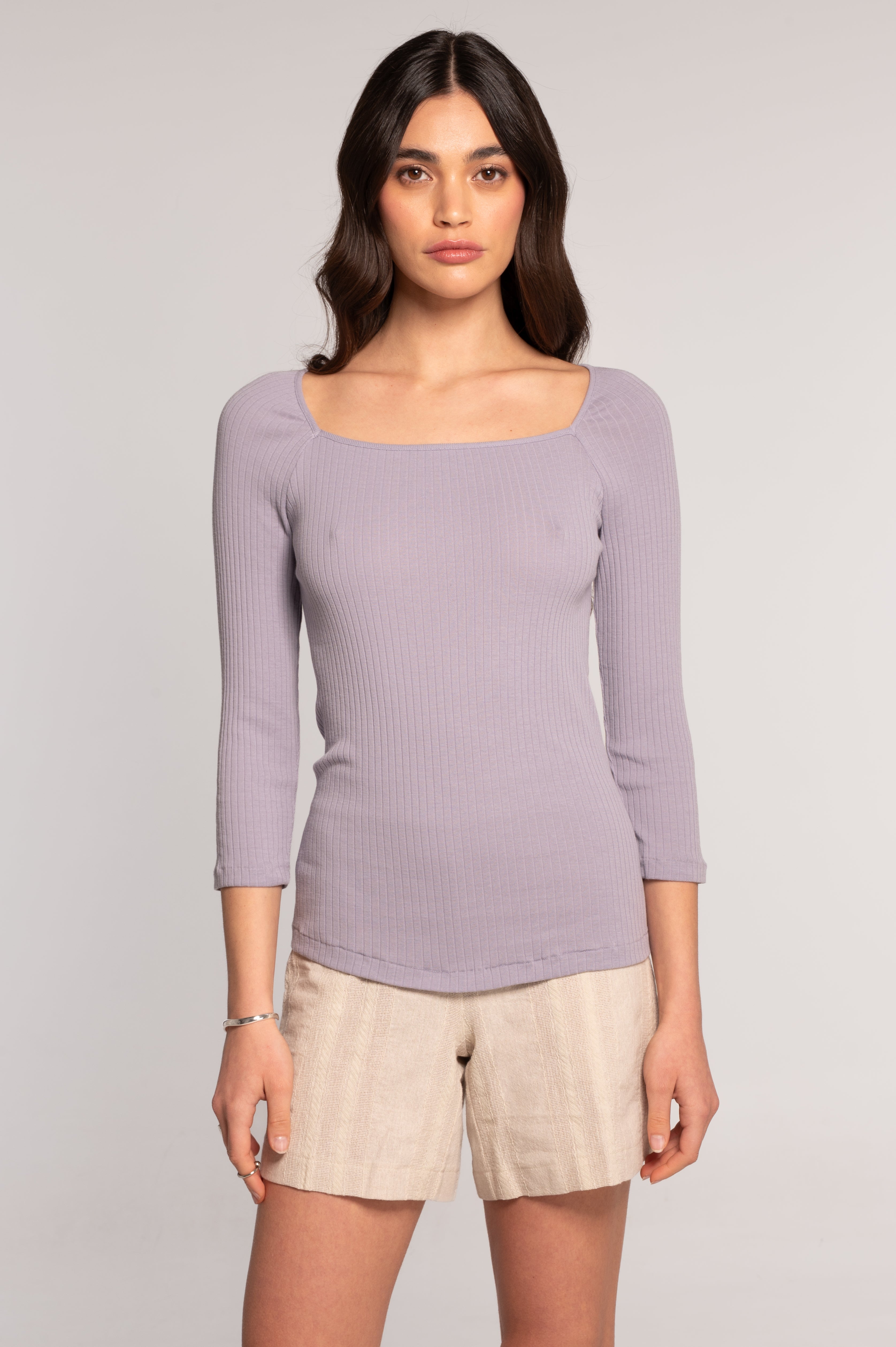 Cotton three-quarter sleeve shirt 7567