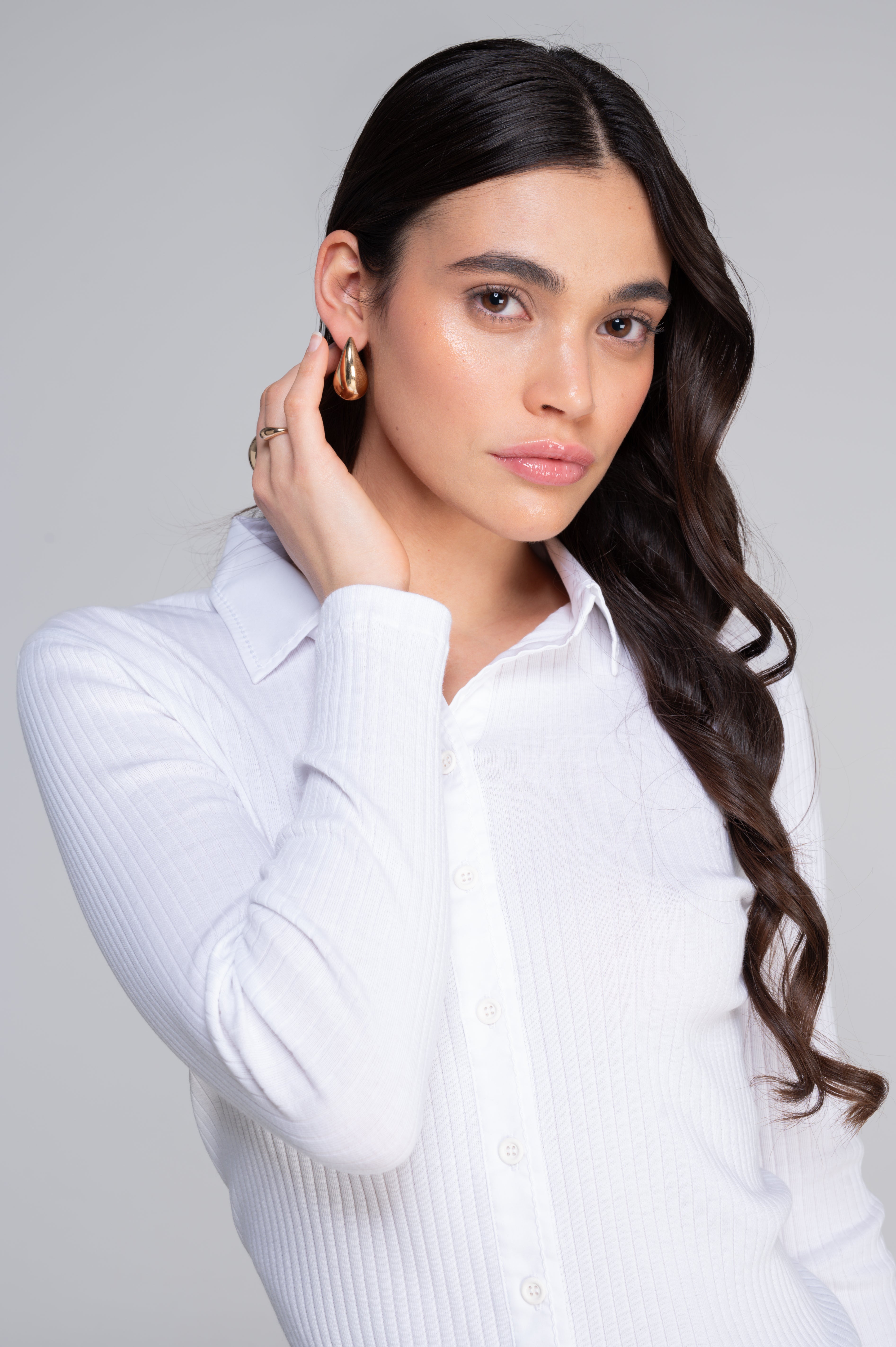 Camicia a maniche lunghe da donna in 100% cotone 7568