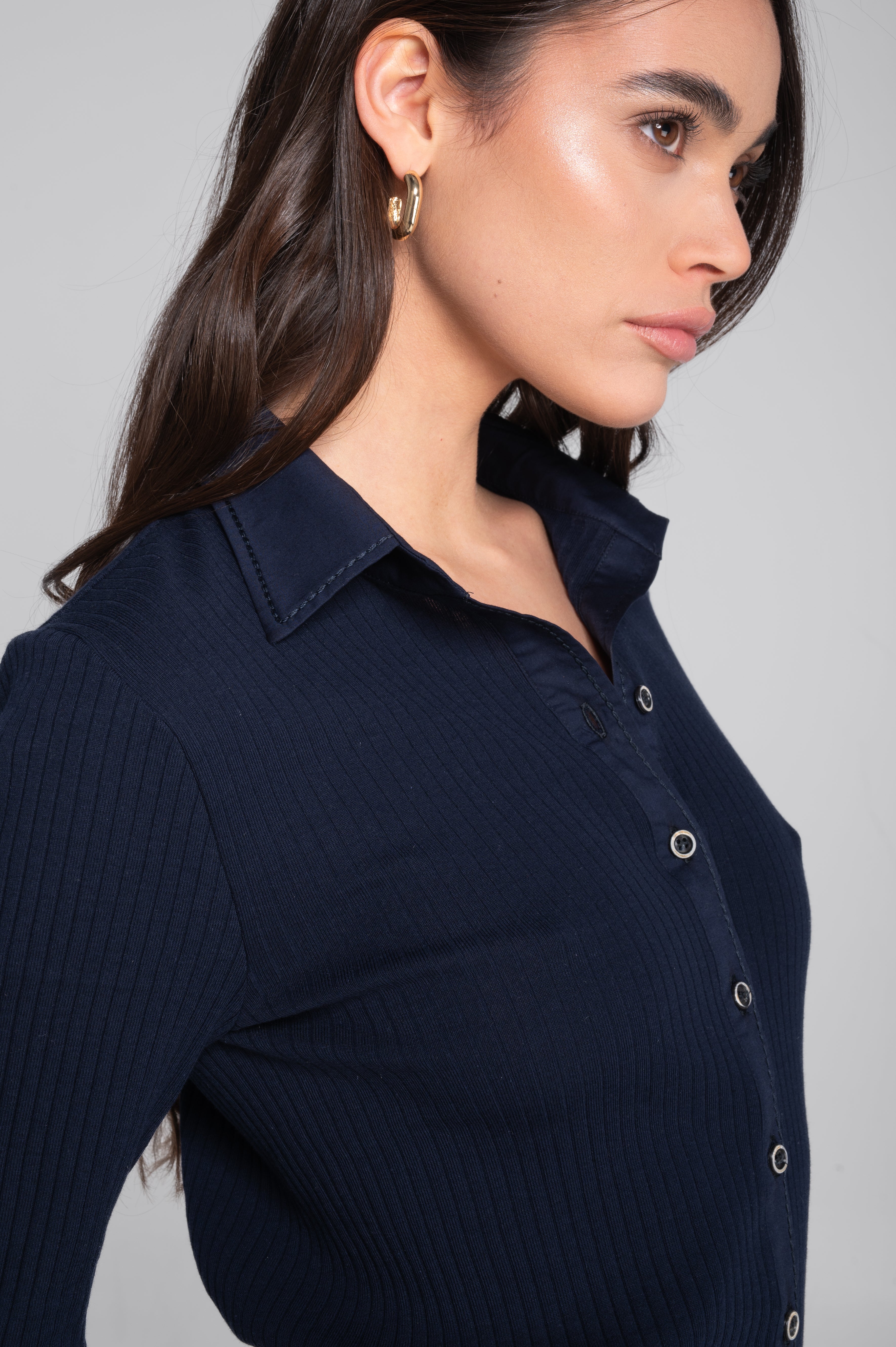 Chemise femme à manches longues en 100 % coton 7568