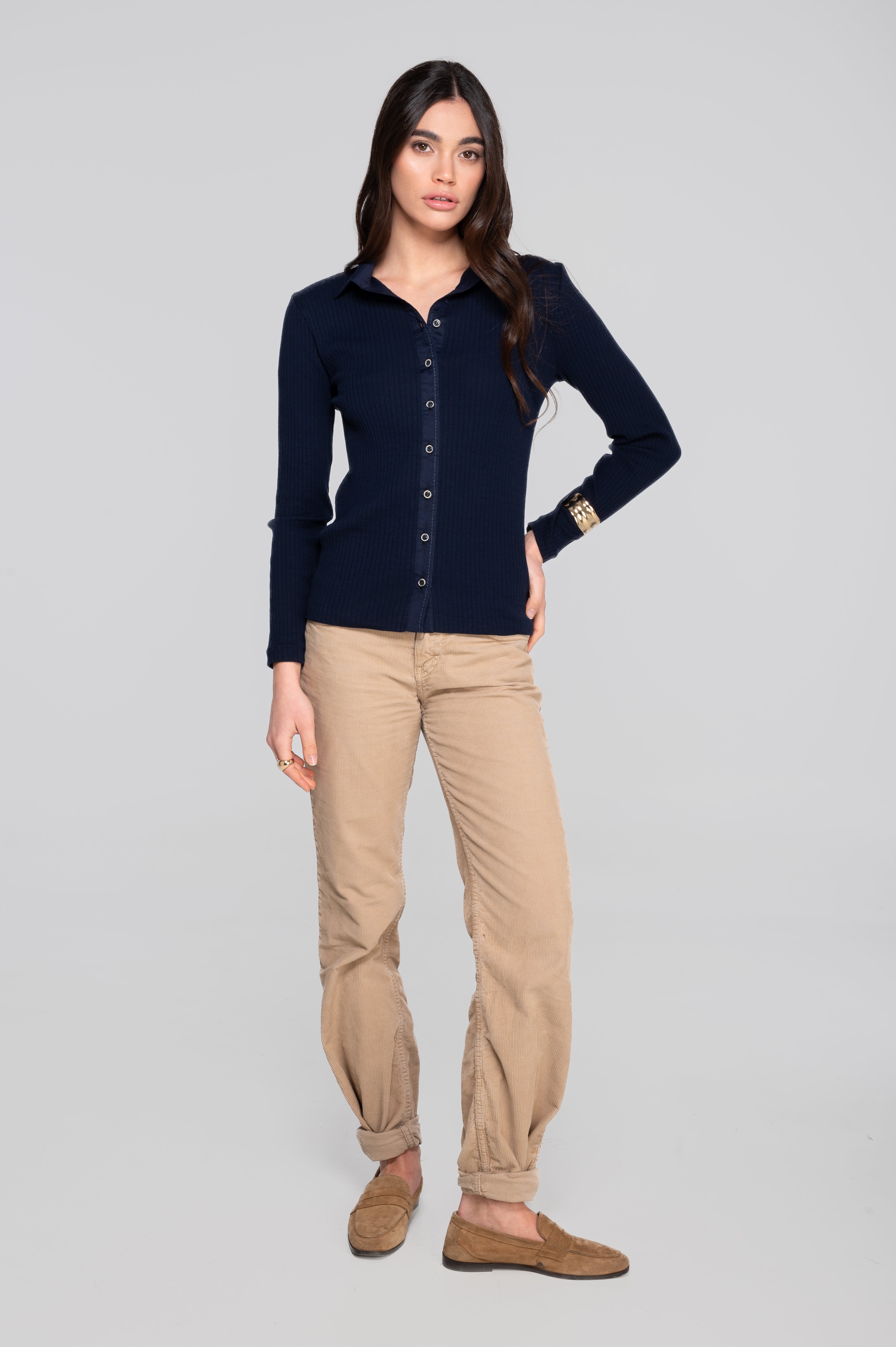 Camicia a maniche lunghe da donna in 100% cotone 7568