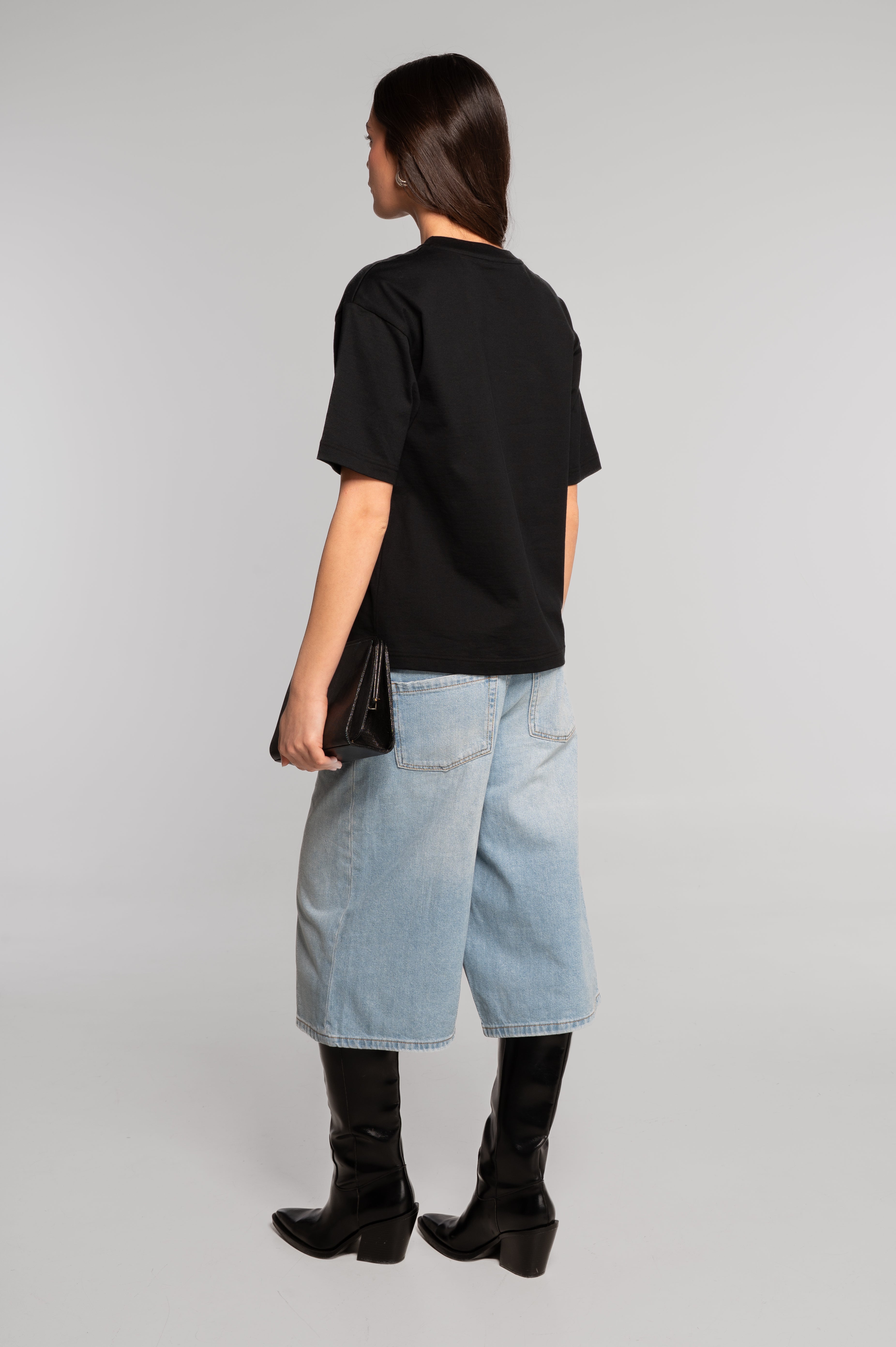 T-shirt girocollo in jersey di cotone pesante 7571