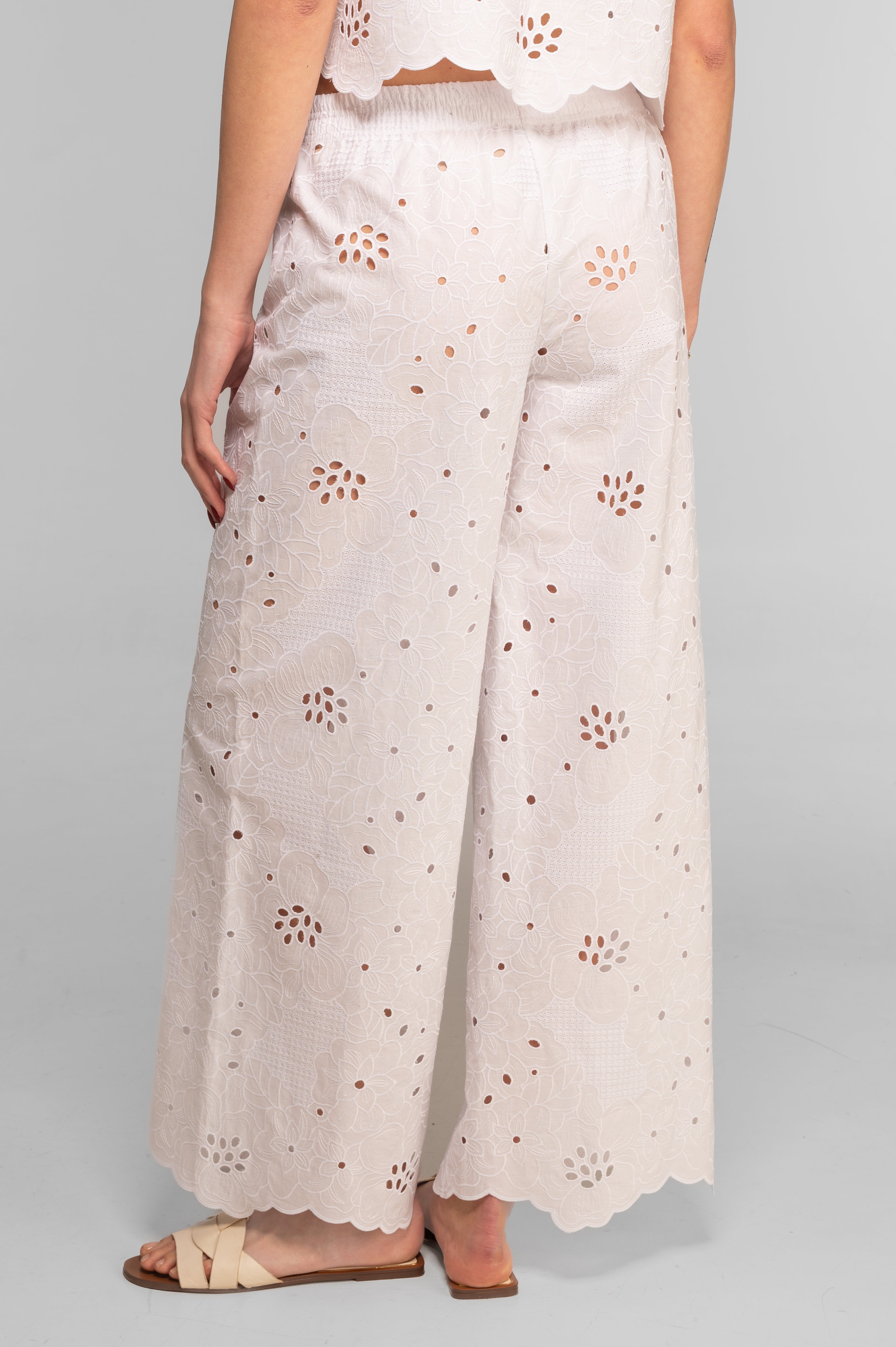 Broderie anglaise wide-leg trousers 7714