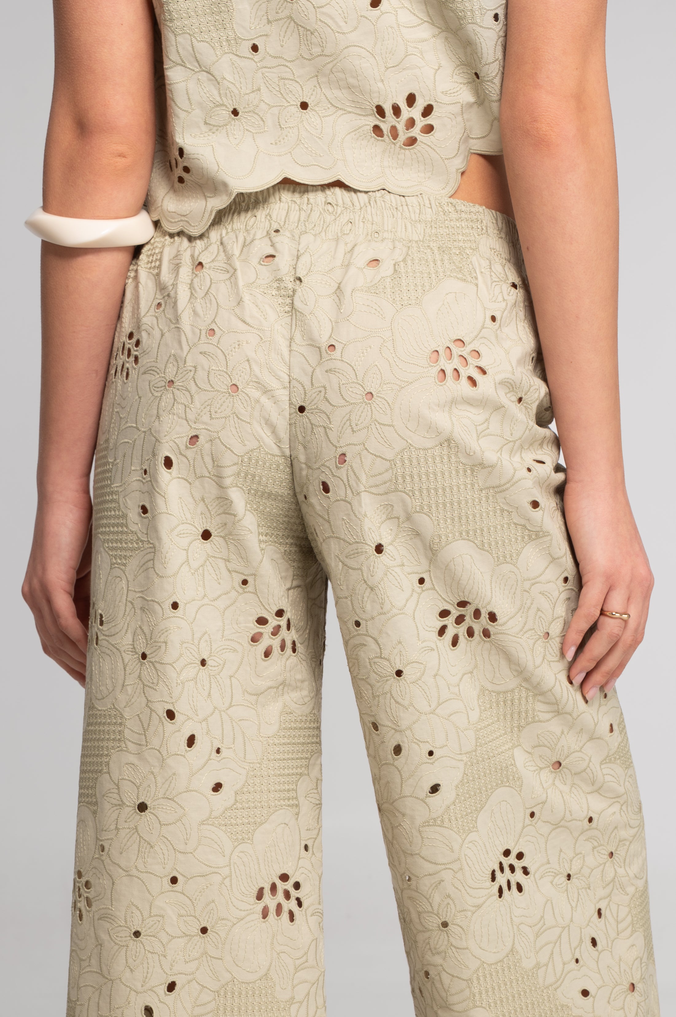 Broderie anglaise wide-leg trousers 7714