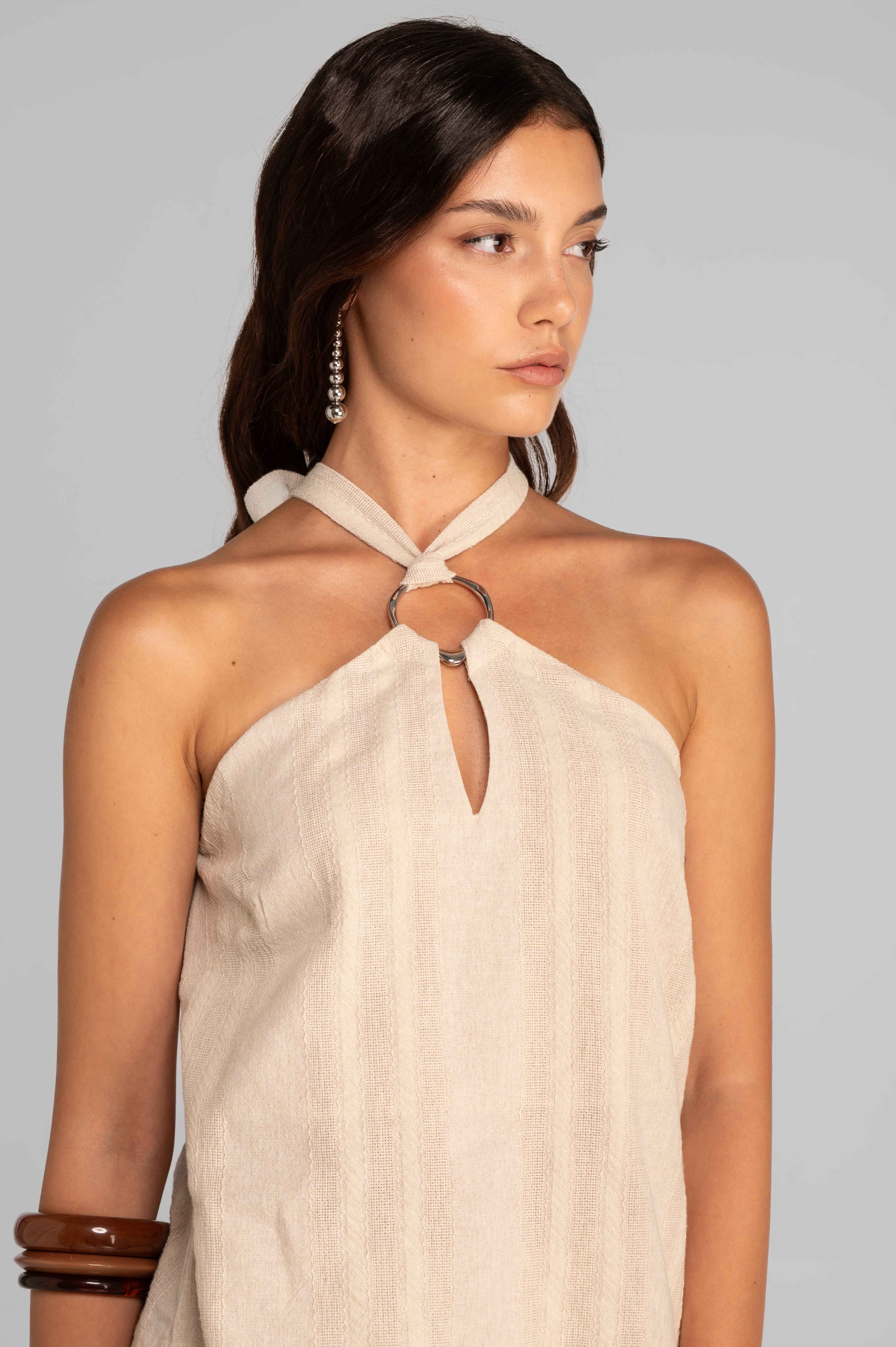 Top all’americana in jacquard di cotone 7730