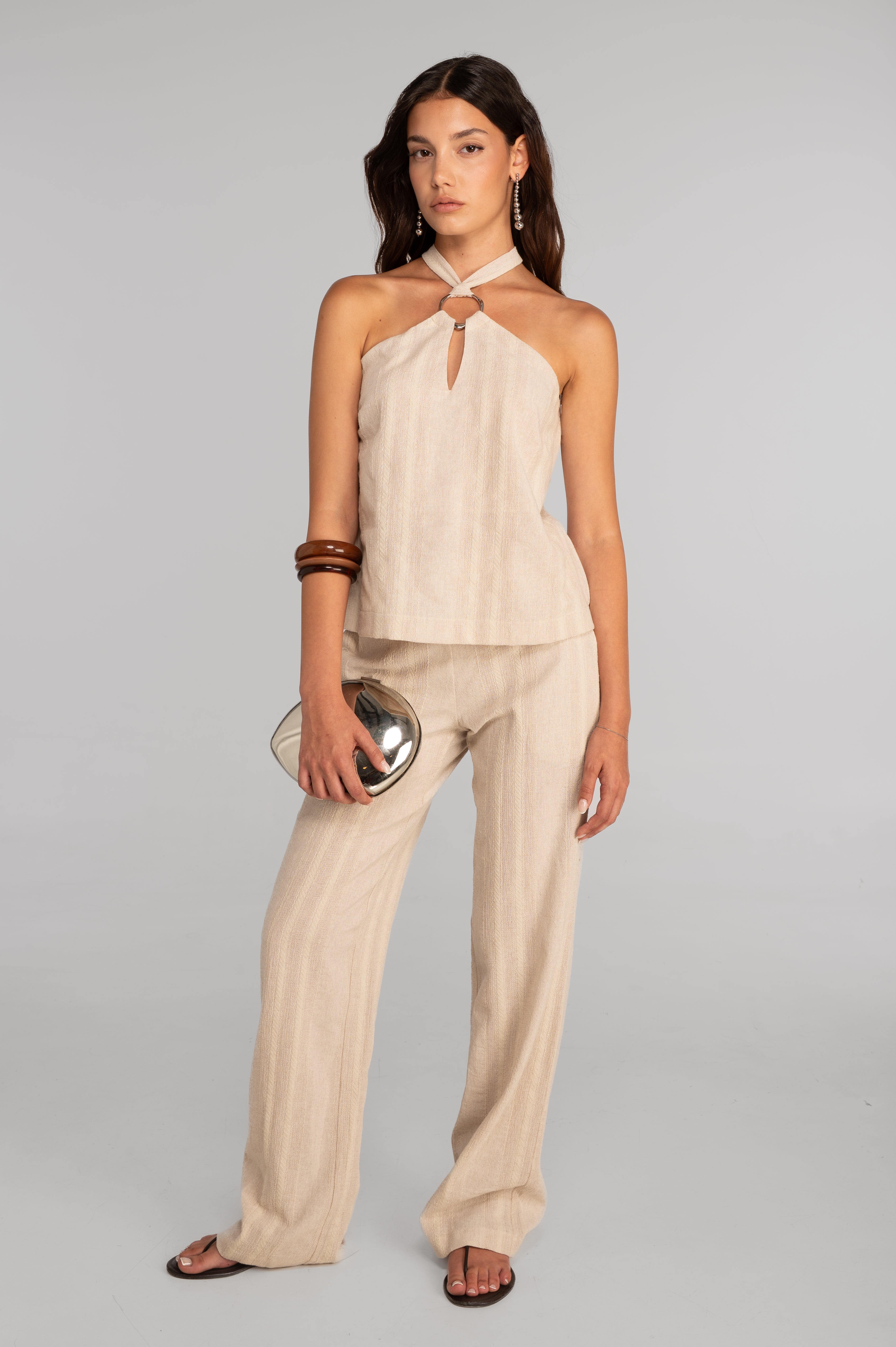 Top all’americana in jacquard di cotone 7730