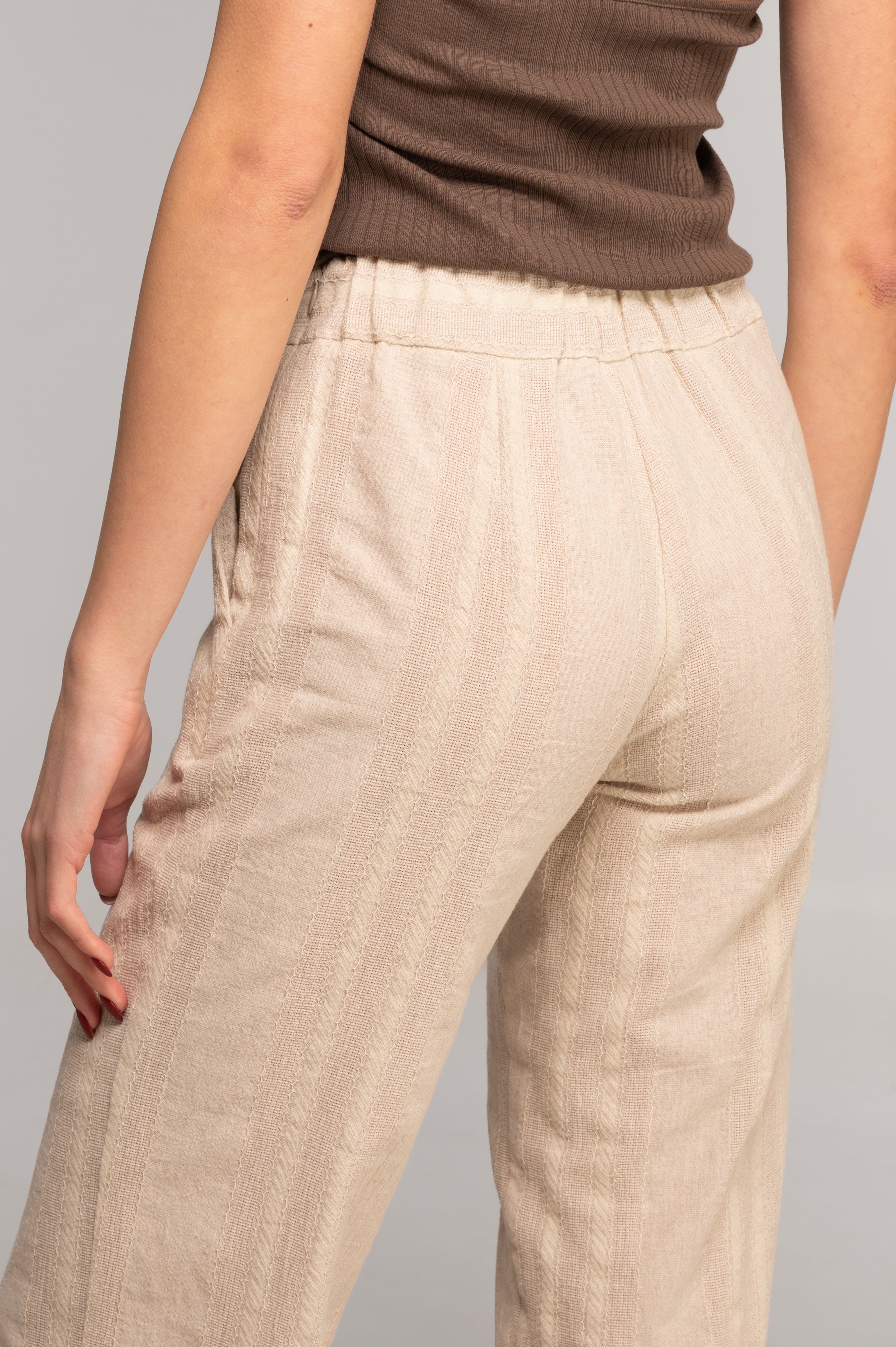 Cotton jacquard wide-leg trousers 7733