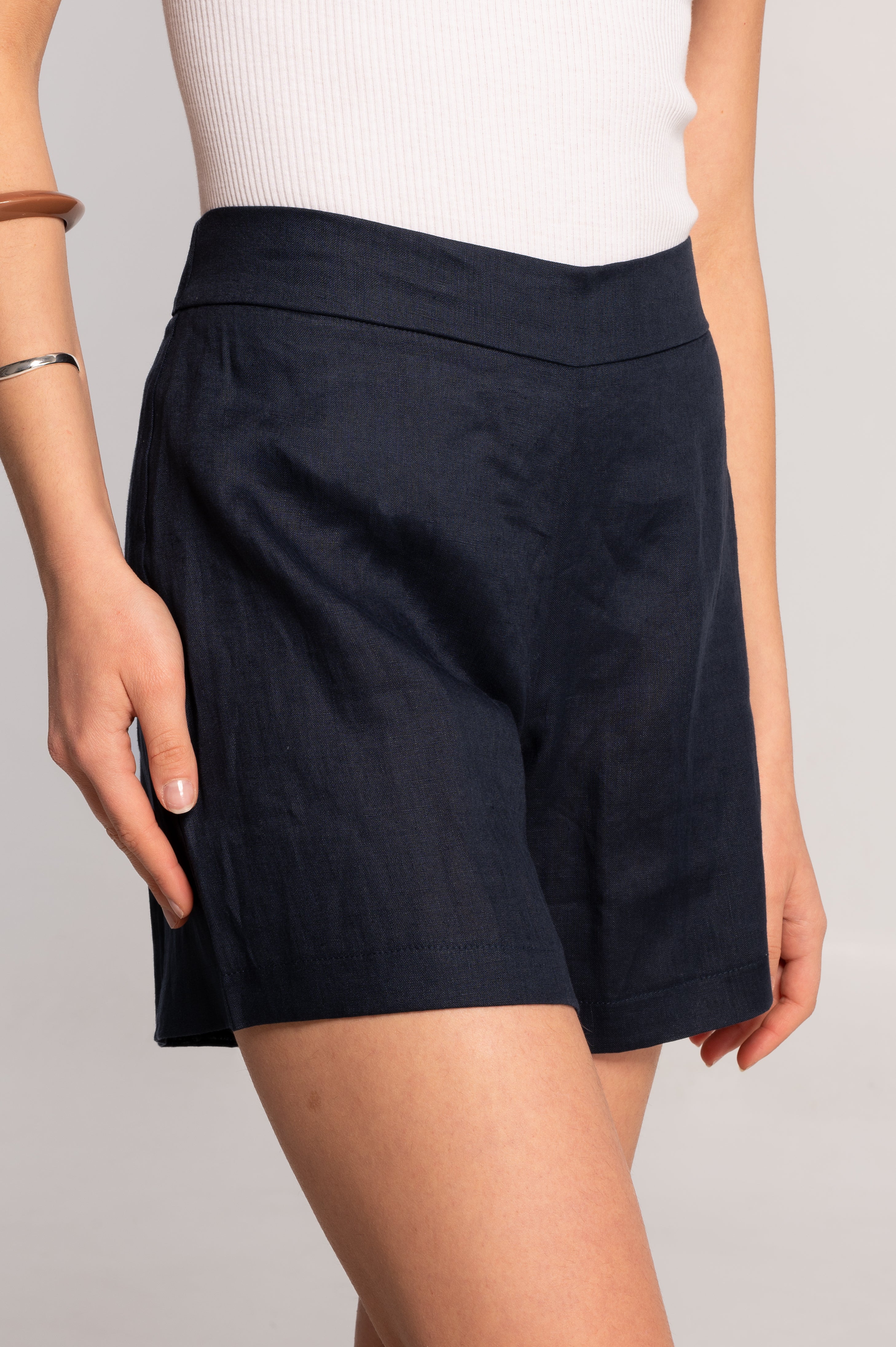 Linen flared shorts 7741