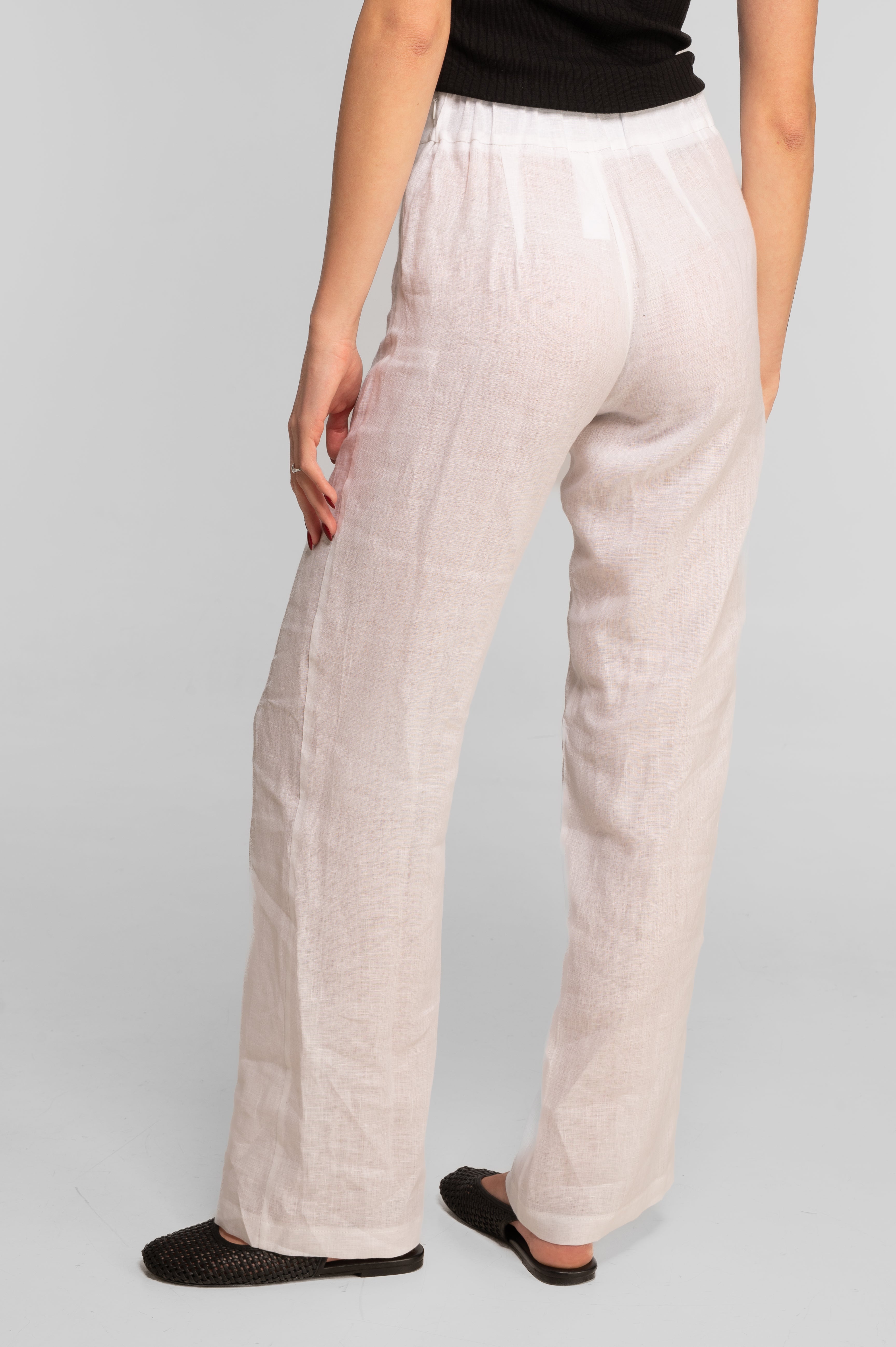 Linen wide-leg trousers 7743