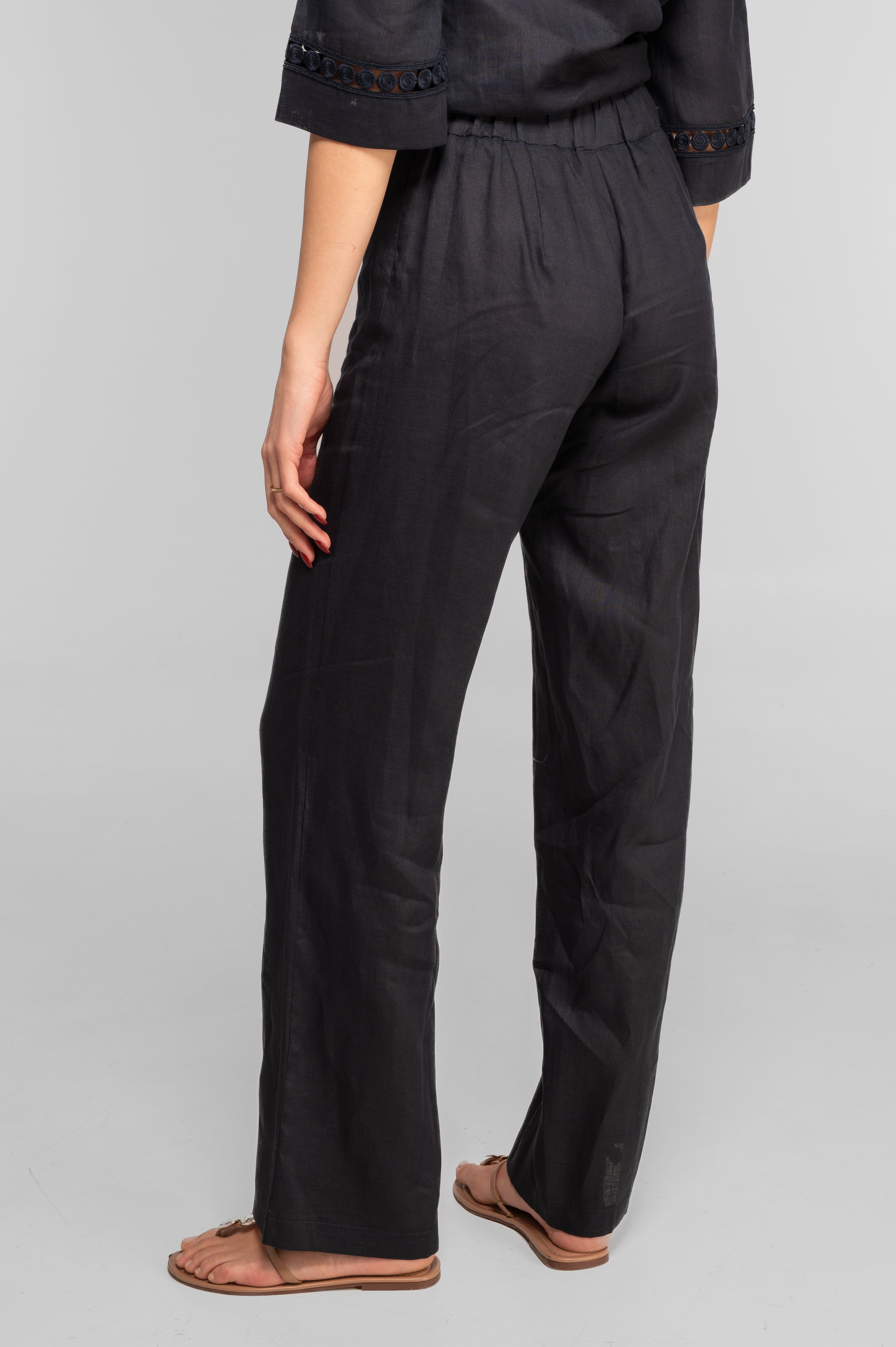 Linen wide-leg trousers 7743