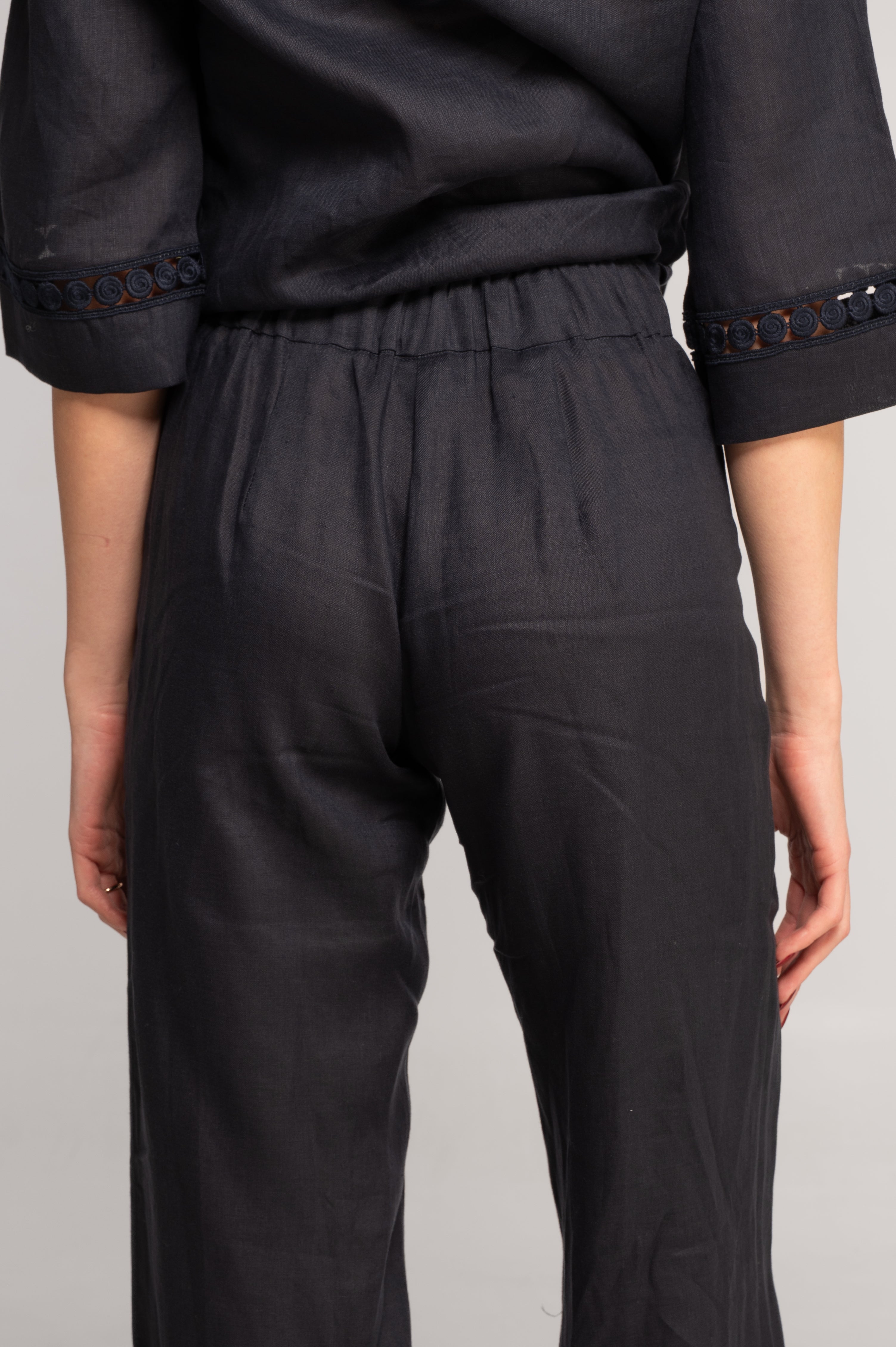 Linen wide-leg trousers 7743