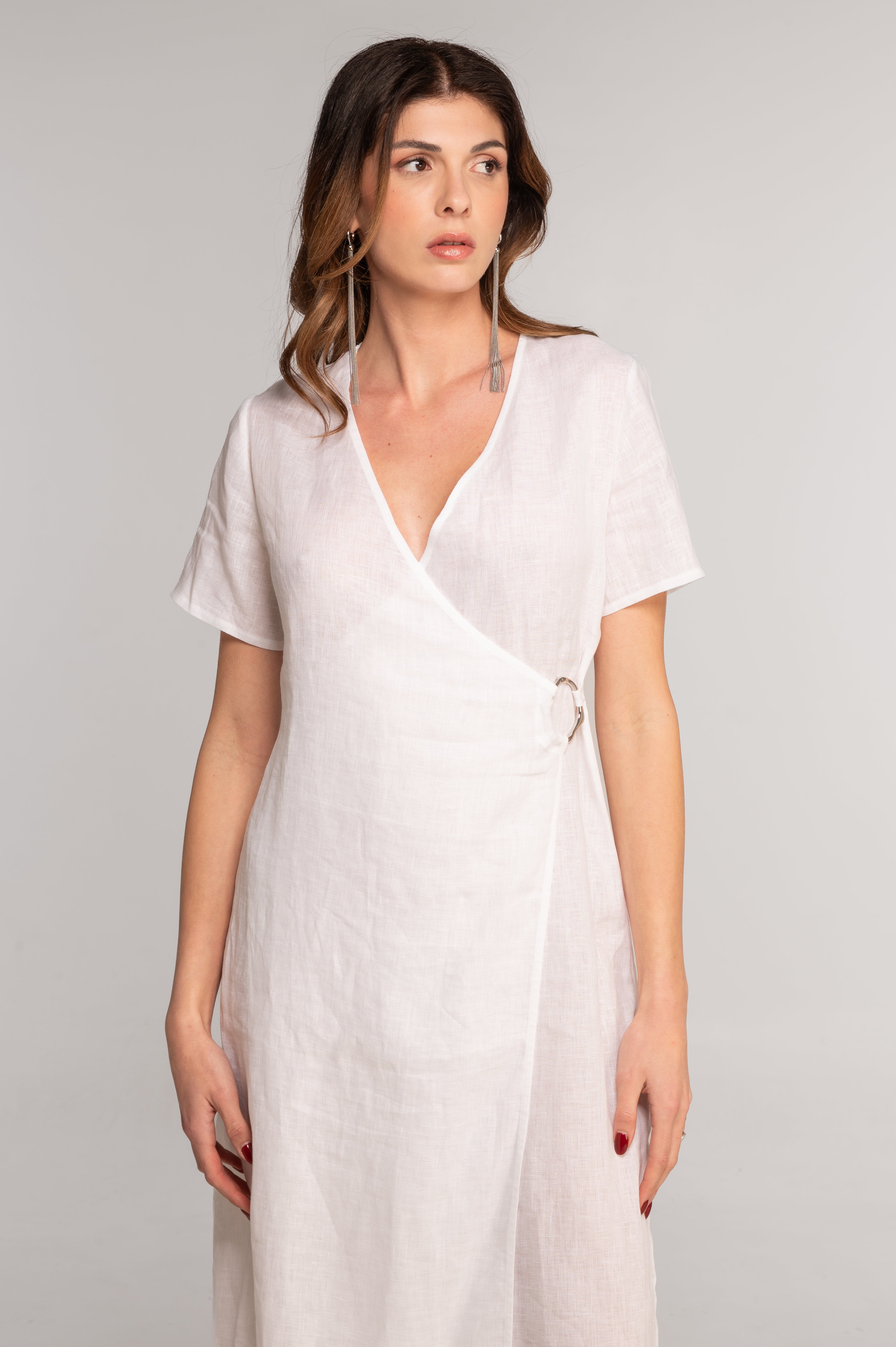 Linen wrap dress 7744