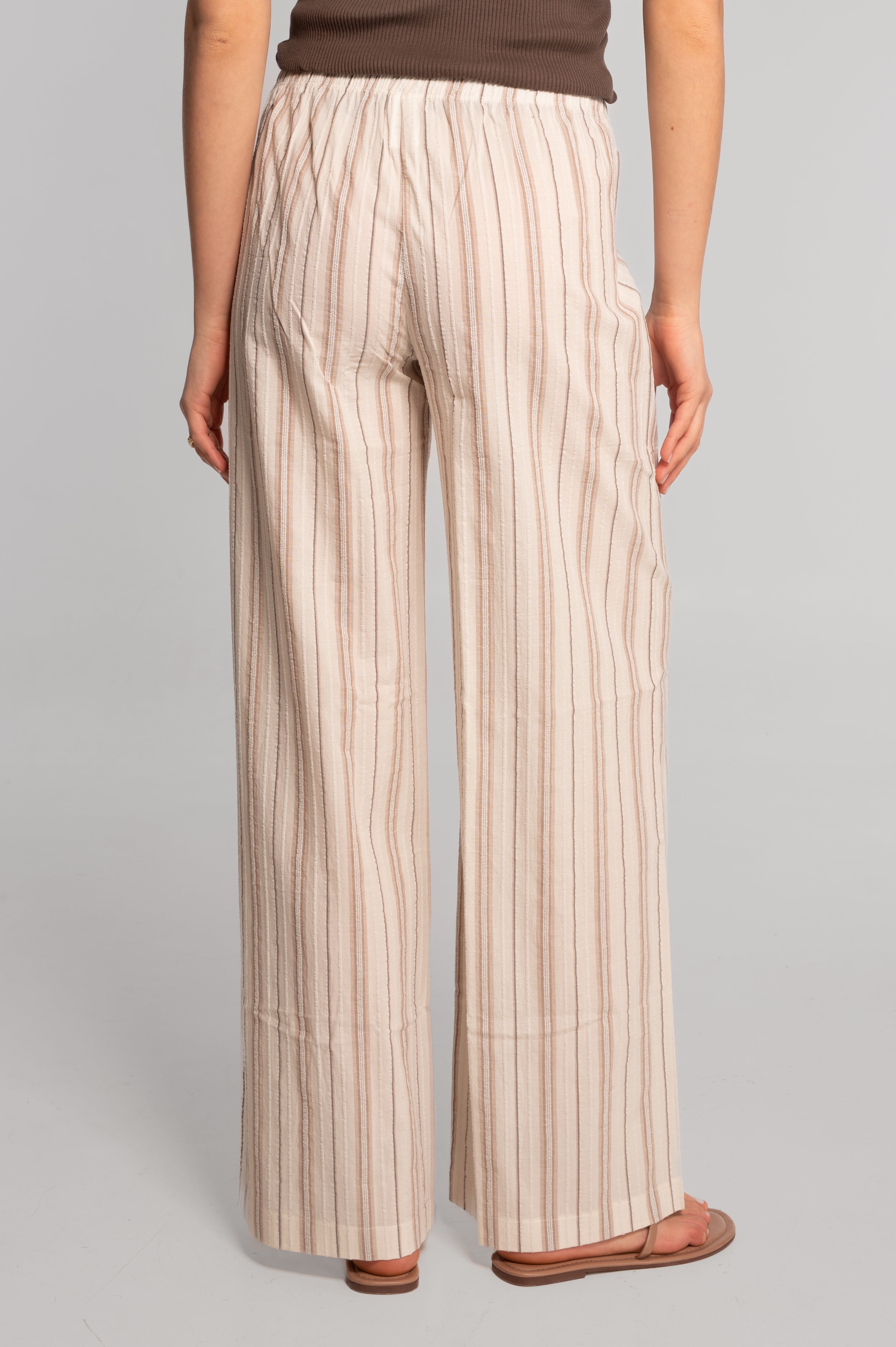 Striped cotton poplin wide-leg trousers 7753
