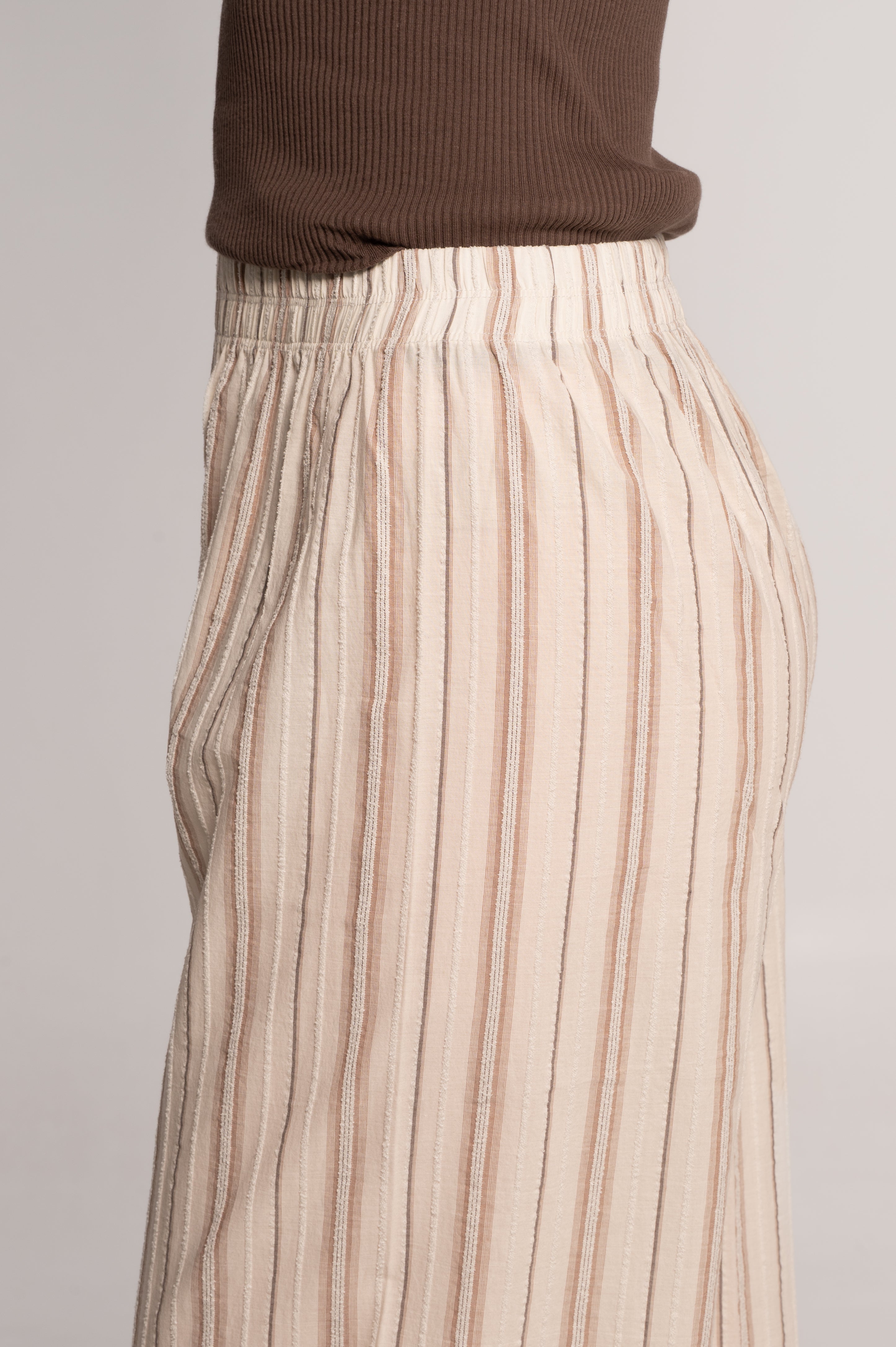 Striped cotton poplin wide-leg trousers 7753