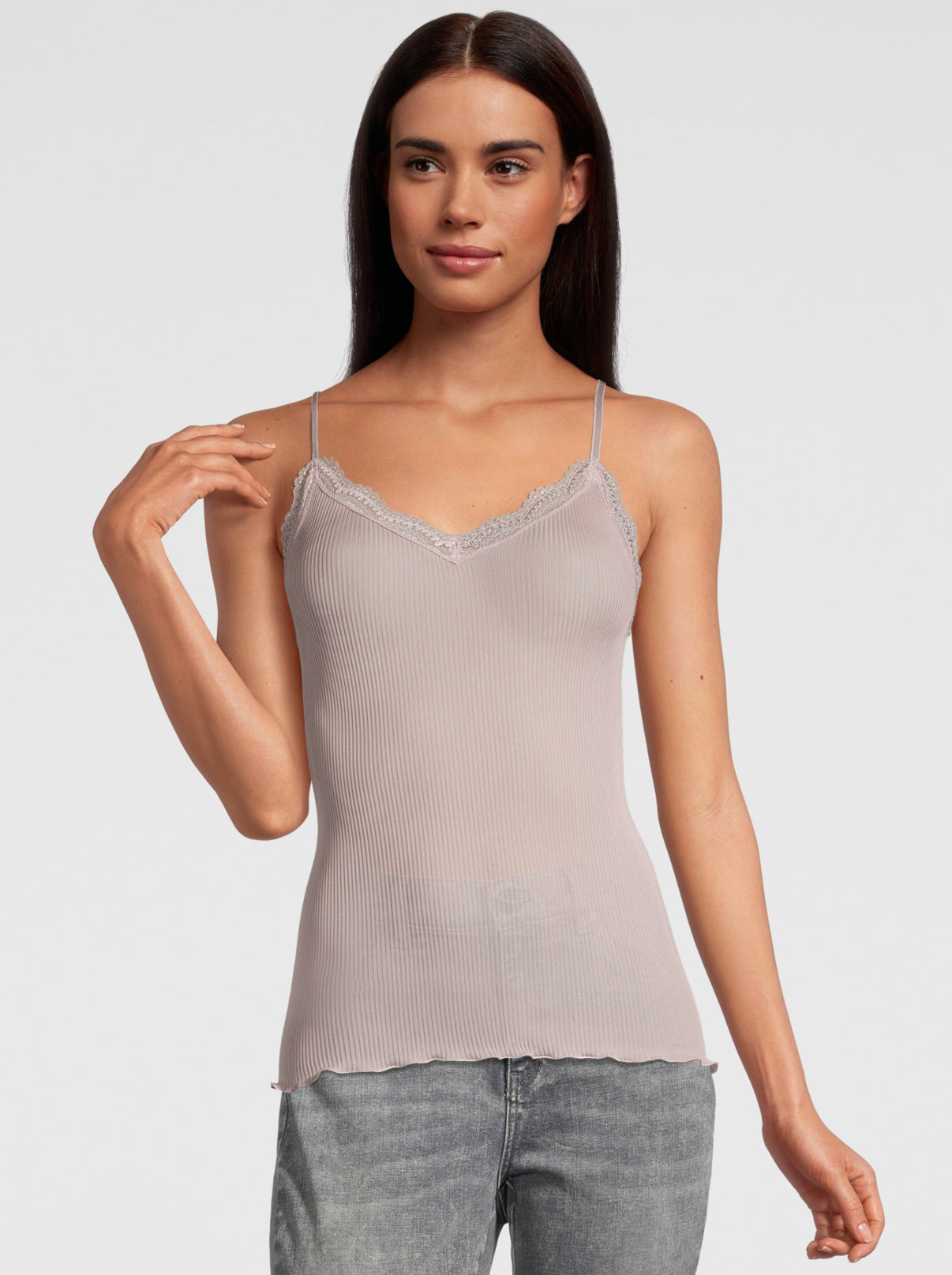 White v-neck tank top